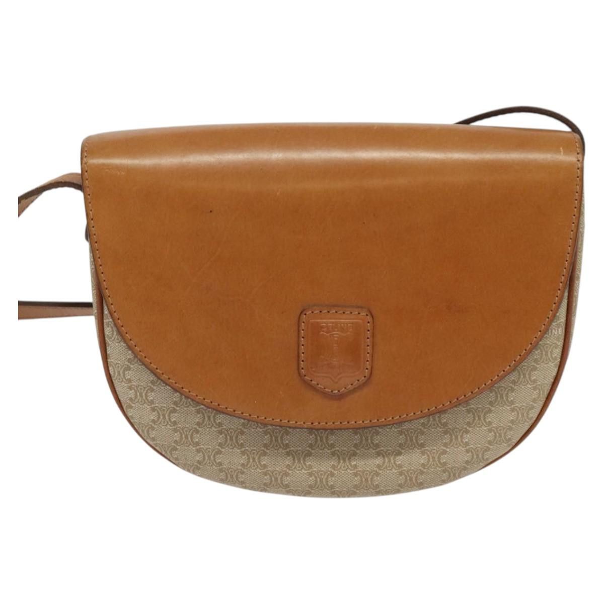 Celine CELINE Macadam Canvas Shoulder Bag Pvc Leather Beige Gold Size ONE SIZE - 2 Thumbnail