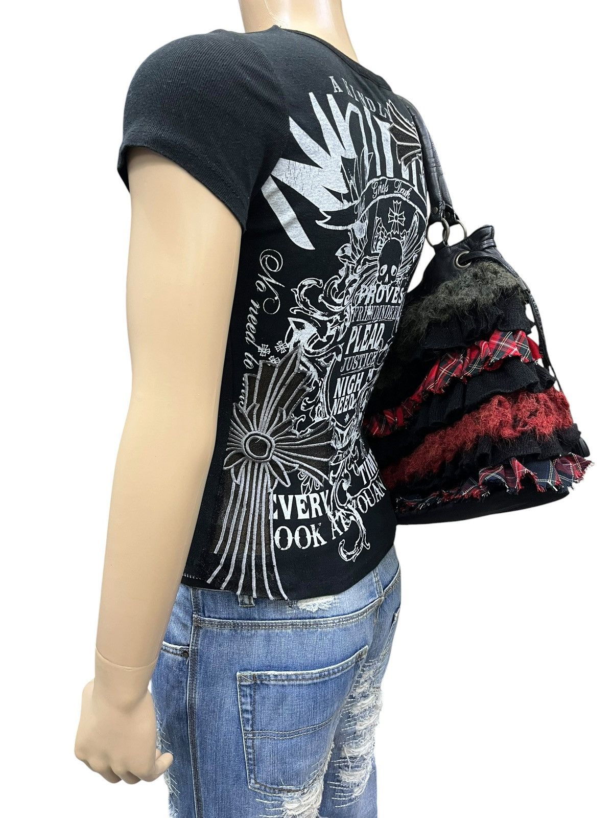 Matsuda Vintage Nicole Ruffle Punk Patchwork Tote Japan Rare Size ONE SIZE - 7 Thumbnail