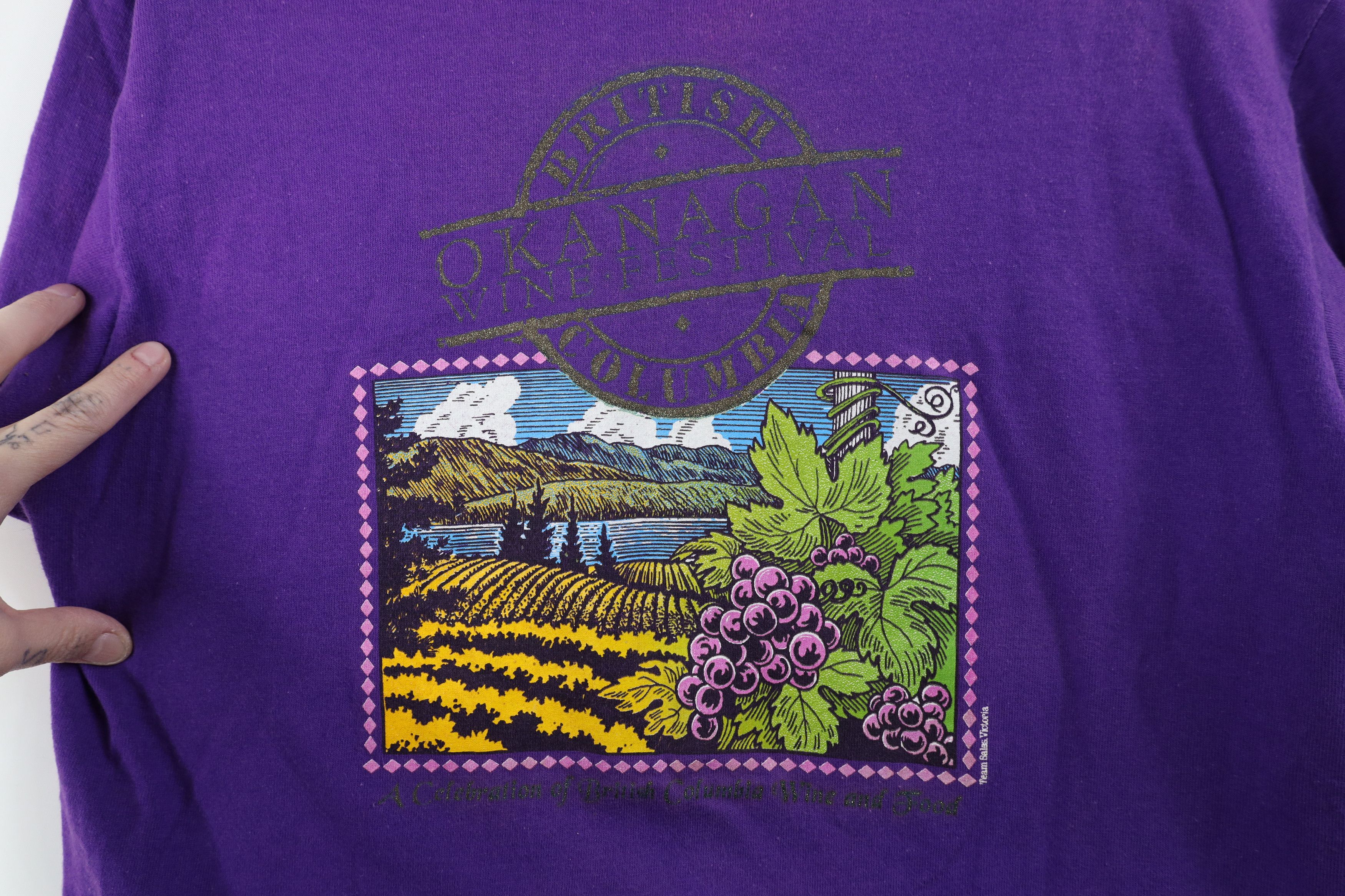 Vintage Vintage 90s Okanagan Wine Festival Canada T-Shirt Purple Size M / US 6-8 / IT 42-44 - 4 Thumbnail