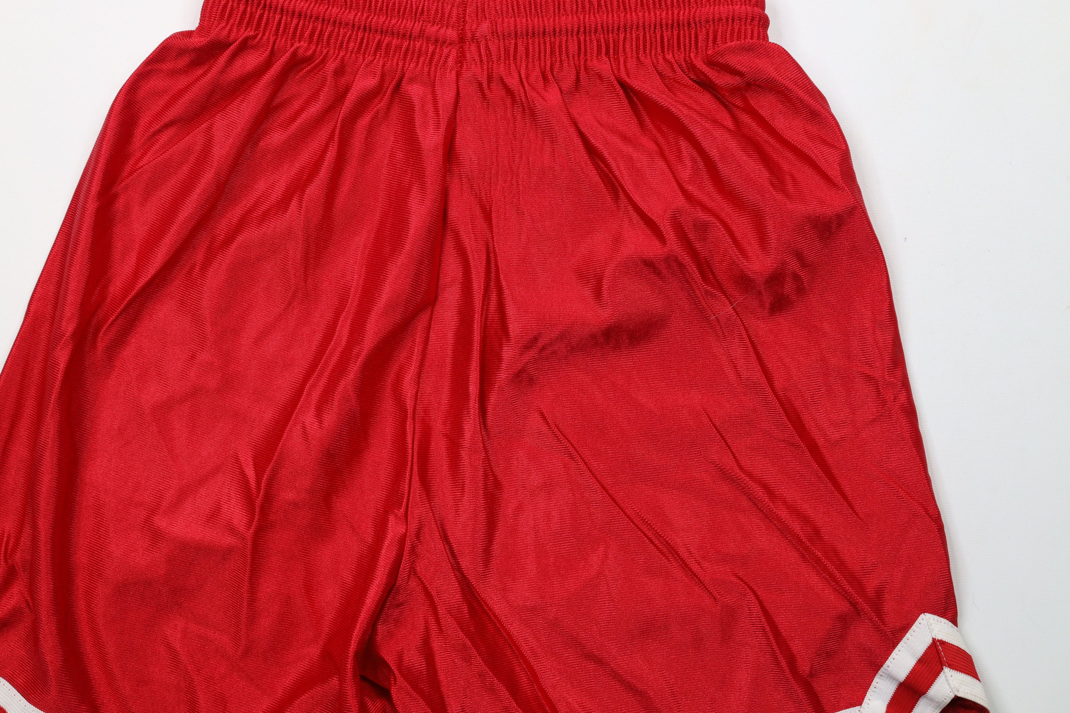 Vintage Vintage 90s Streetwear Silky Nylon Basketball Shorts Red Size US 30 / EU 46 - 10 Thumbnail