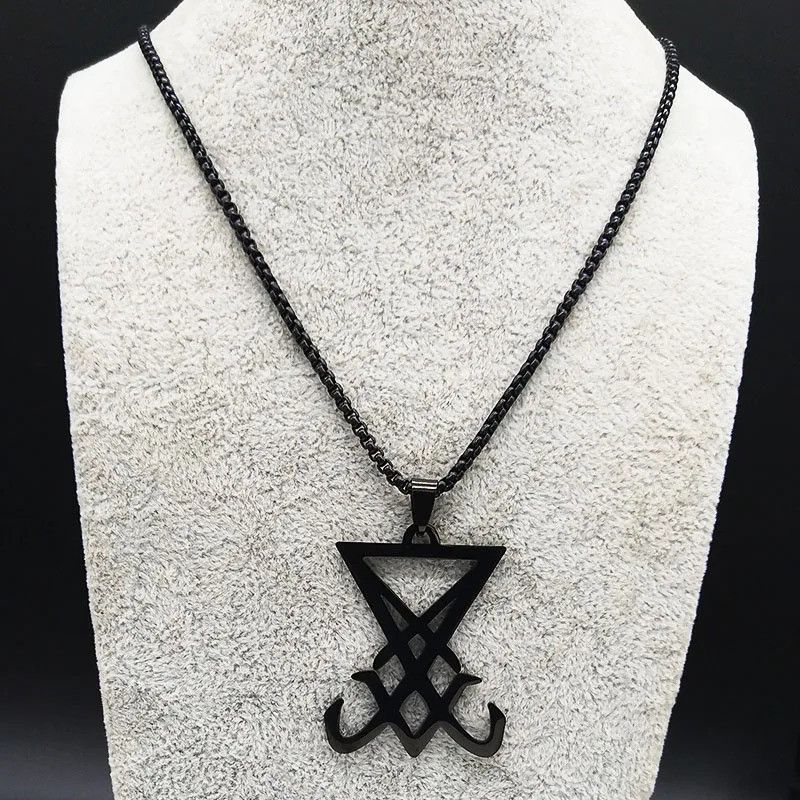 Jewelry Satan Stainless Steel Statement Necklace Size ONE SIZE - 4 Thumbnail