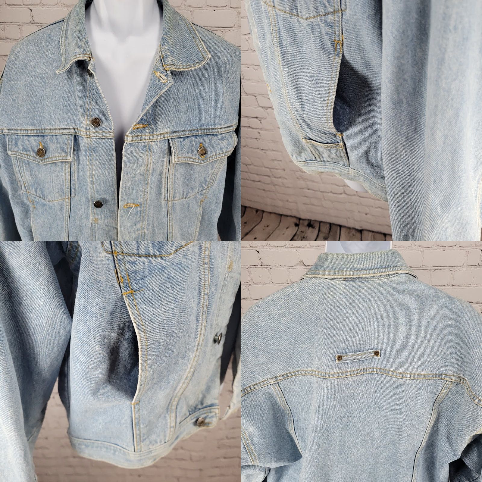 Denime VINTAGE The Raiders Motorcycles Blue Denim Heavy Cotton Light Wash Jean Jacket Size 52 Size US 36 / EU 52 - 8 Thumbnail