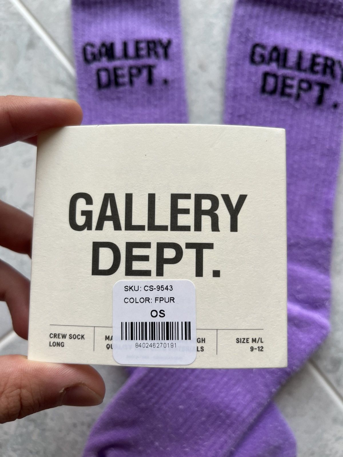 Gallery Dept. Gallery Dept. Logo Socks - Purple - Deadstock / New Size ONE SIZE - 4 Thumbnail