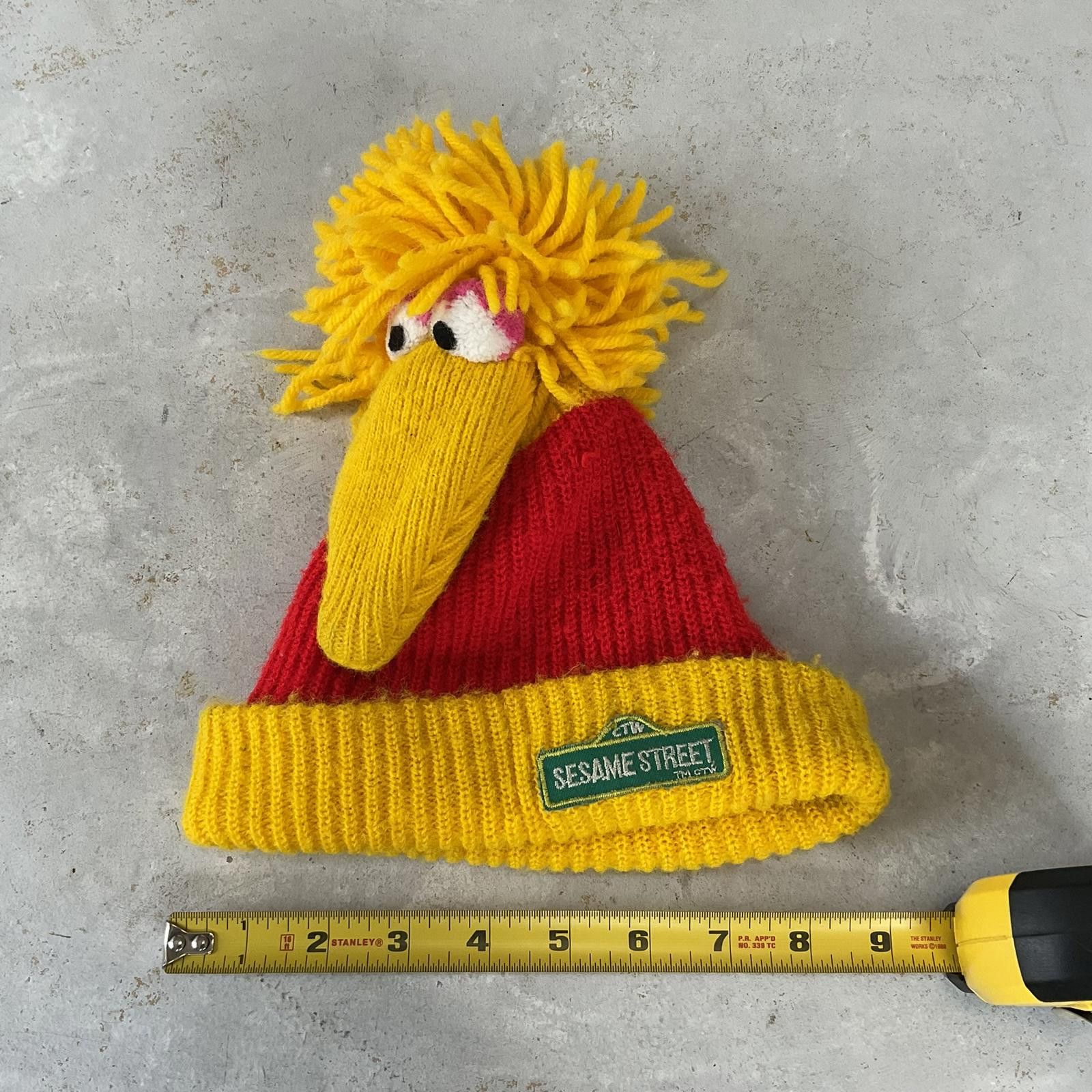 Designer Vintage 80's Sesame Street big bird kids winter beanie hat Size ONE SIZE - 5 Thumbnail