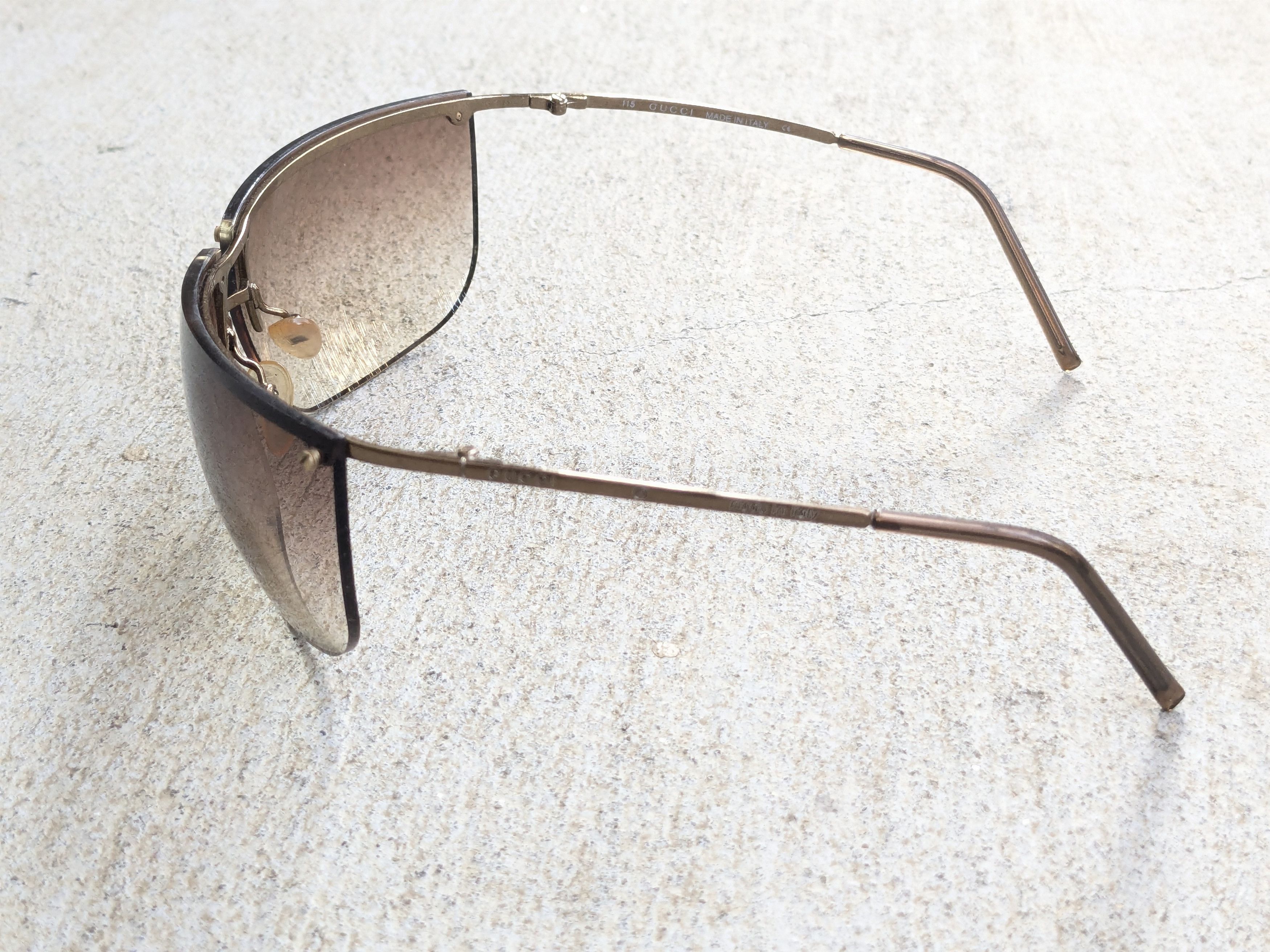 Gucci Gucci Sunglasses GG2652/S Brown Gold Y2K Frameless Size ONE SIZE - 4 Thumbnail