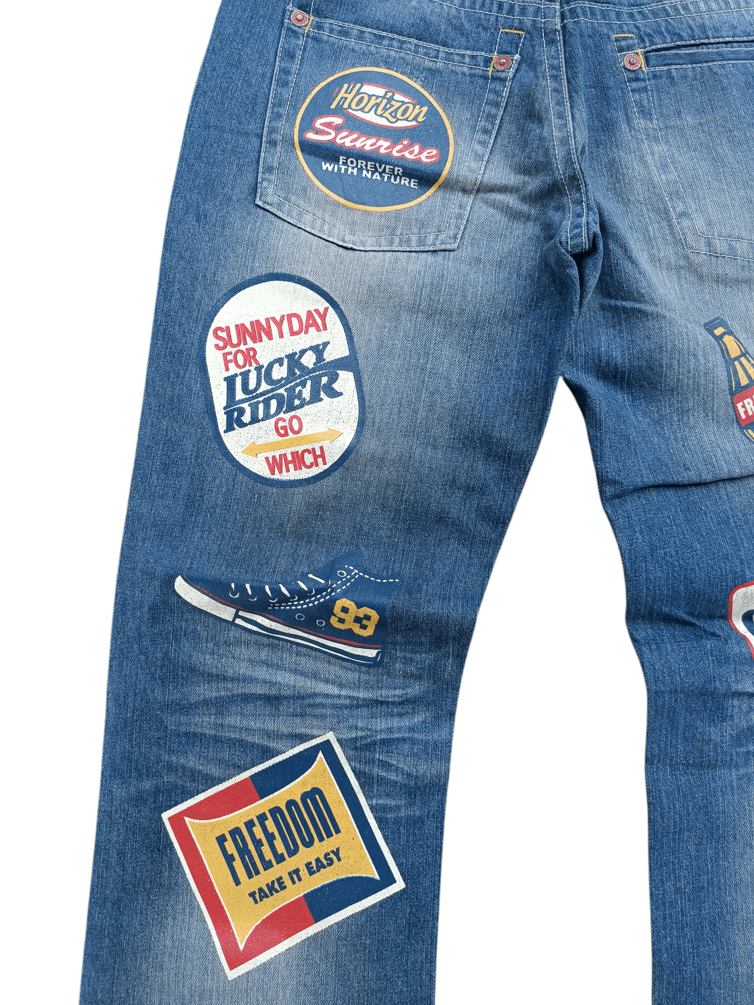 Designer × Japanese Brand × Vintage VINTAGE BLUE MOON BLUE FLORIDA 93 SURFING PAINT DESIGN DENIM Size US 32 / EU 48 - 5 Thumbnail