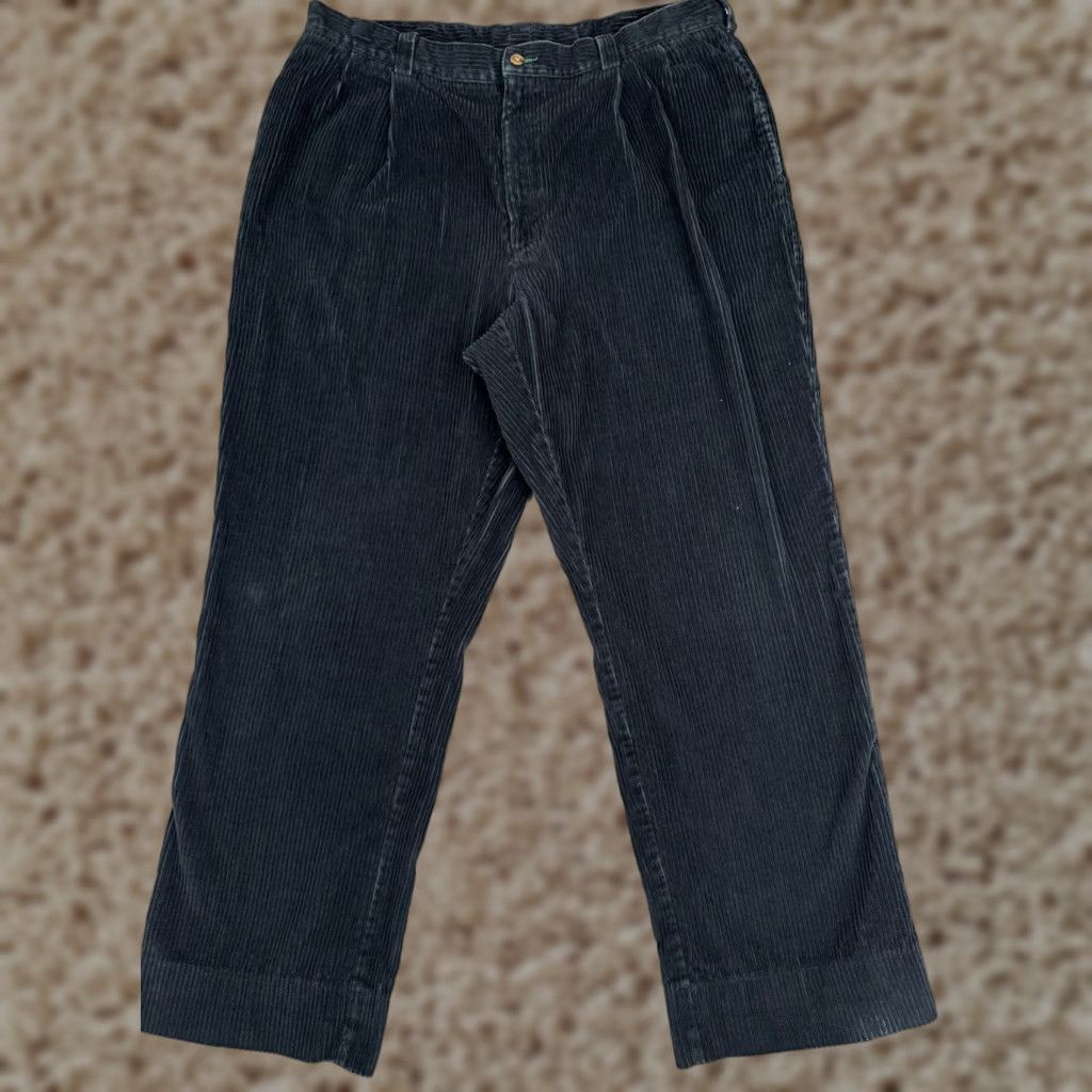 Tommy Hilfiger Tommy Hilfiger Pants Mens 38 Black Corduroy Cotton Straight Leg Zip Fly 38x30 Size US 38 / EU 54 - 1 Thumbnail