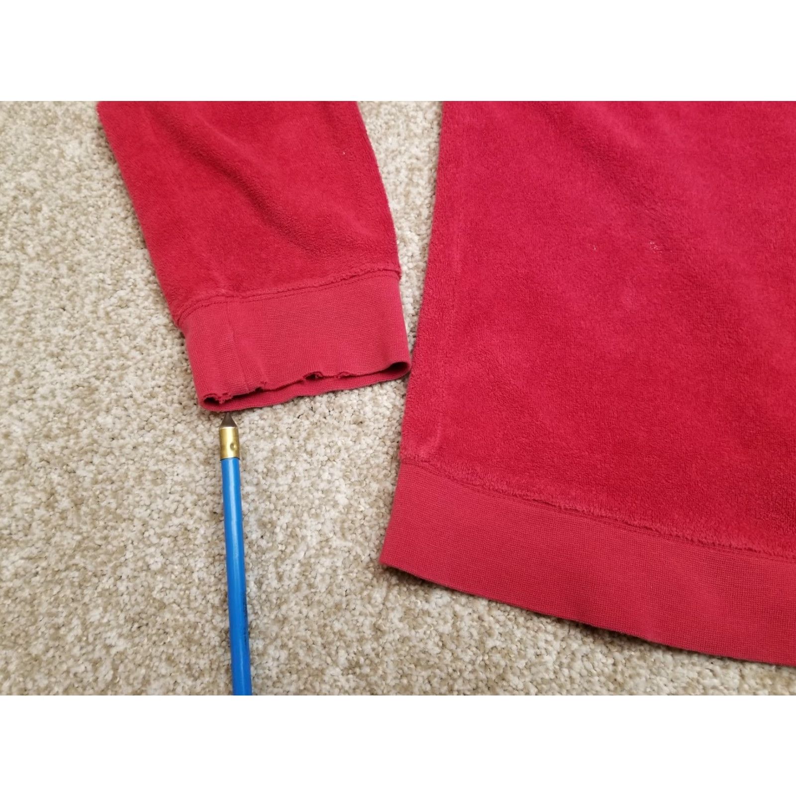 Denim & Co. VINTAGE Denim & Co Jacket Womens M Red Cotton Blend Fleece Zip Casual Long Sleeve Size M / US 6-8 / IT 42-44 - 4 Thumbnail