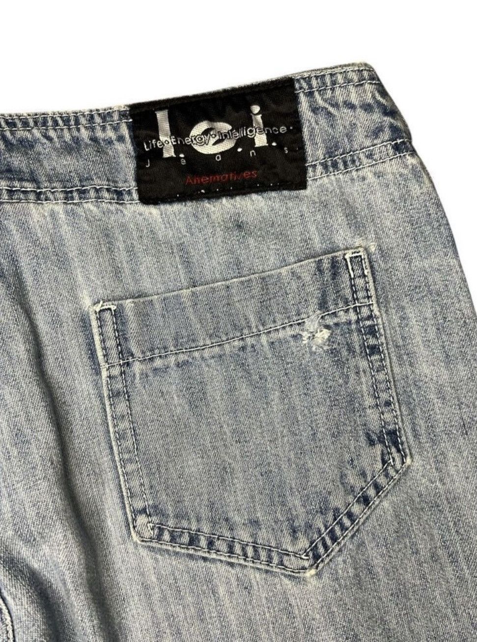 L.E.I. Vtg lei Juniors 7 Lace Flare Low Rise Jeans Light Wash Y2K Size 30" / US 8 / IT 44 - 5 Thumbnail