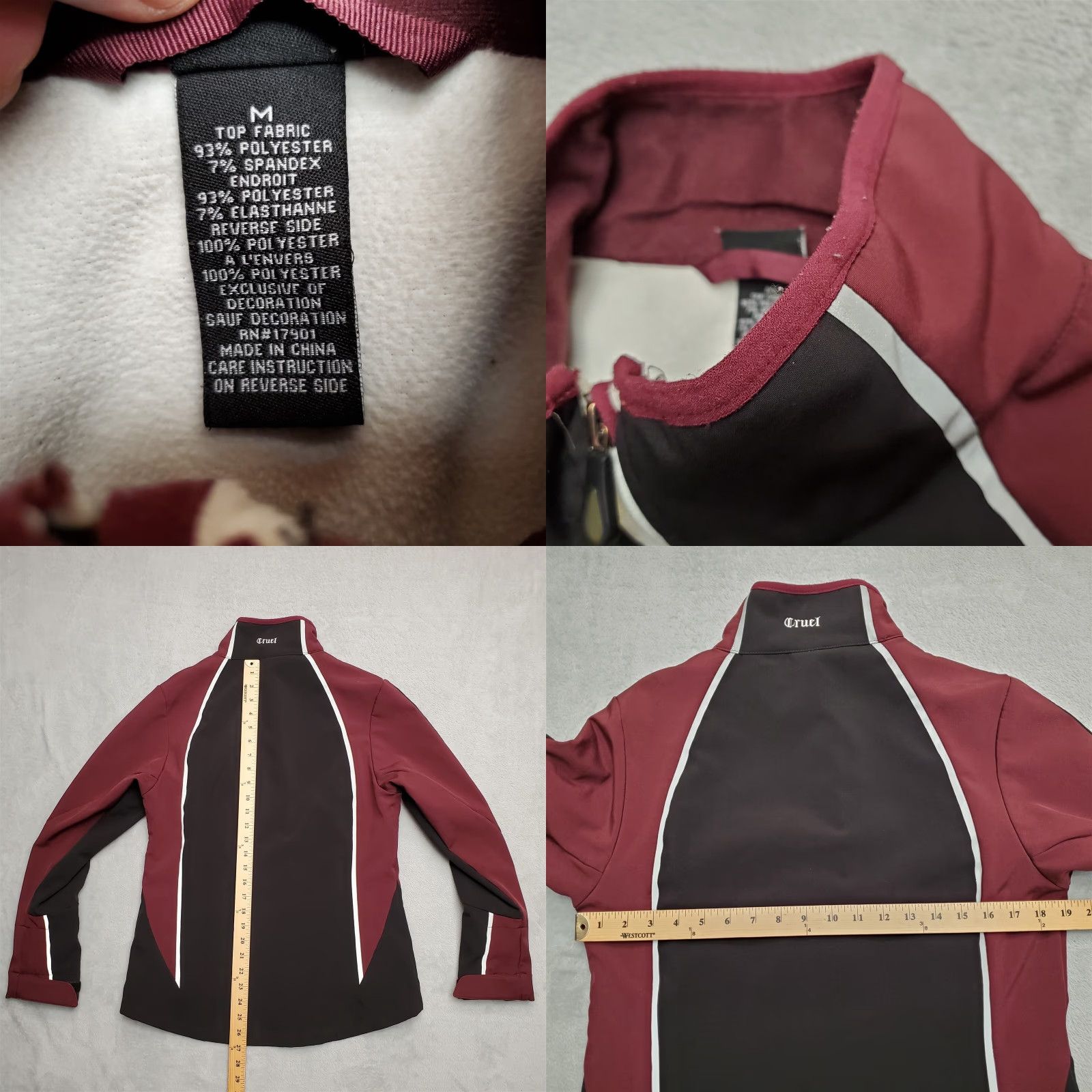 Marmot Marmot Cruel Jacket Womens M Maroon Black Full Zip Fleece Lined Wind-Resistant Outdoor Coat Size M / US 6-8 / IT 42-44 - 8 Thumbnail