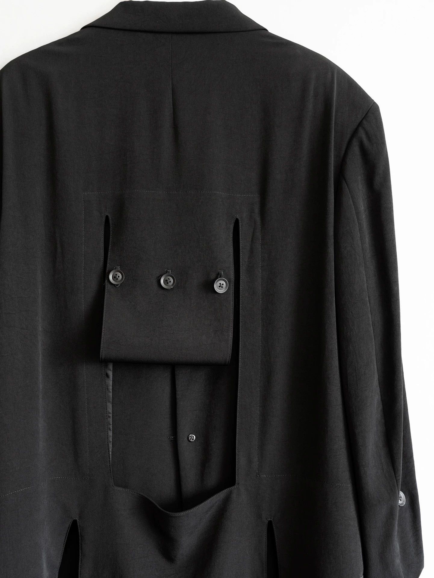 Yohji Yamamoto Yohji Yamamoto 25SS Deconstructed Asym Triacetate Jacket Size US L / EU 52-54 / 3 - 7 Thumbnail