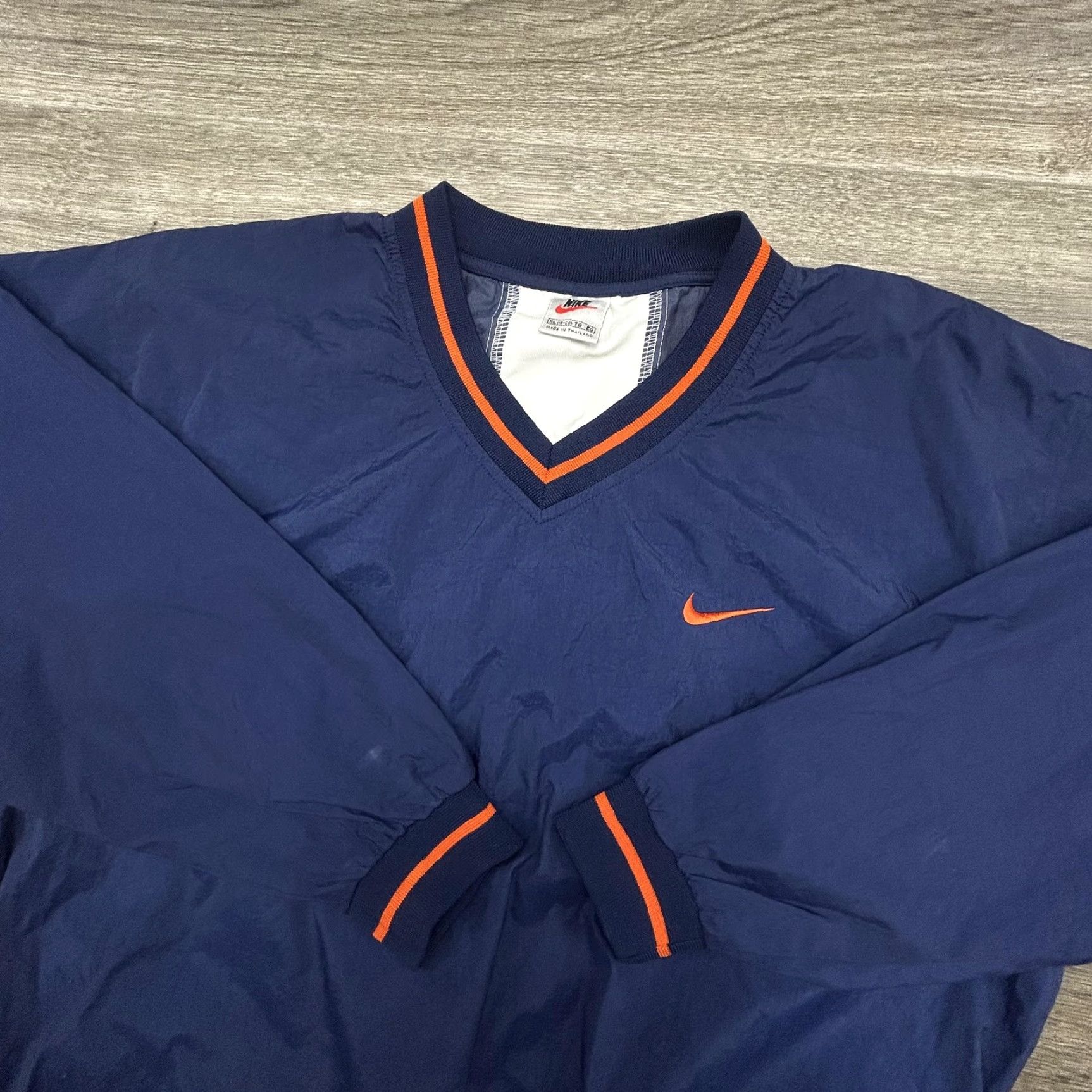 Nike VINTAGE Nike Jacket Mens XL Blue White Pullover Windbreaker Center Swoosh 90s Size US XL / EU 56 / 4 - 3 Thumbnail