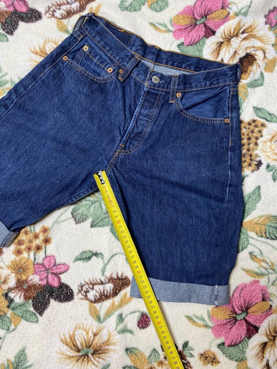 Levi's Levi's 501 Denim Shorts Dark Wash Loose Straight Fit Mens Size US 28 / EU 44 - 8 Thumbnail