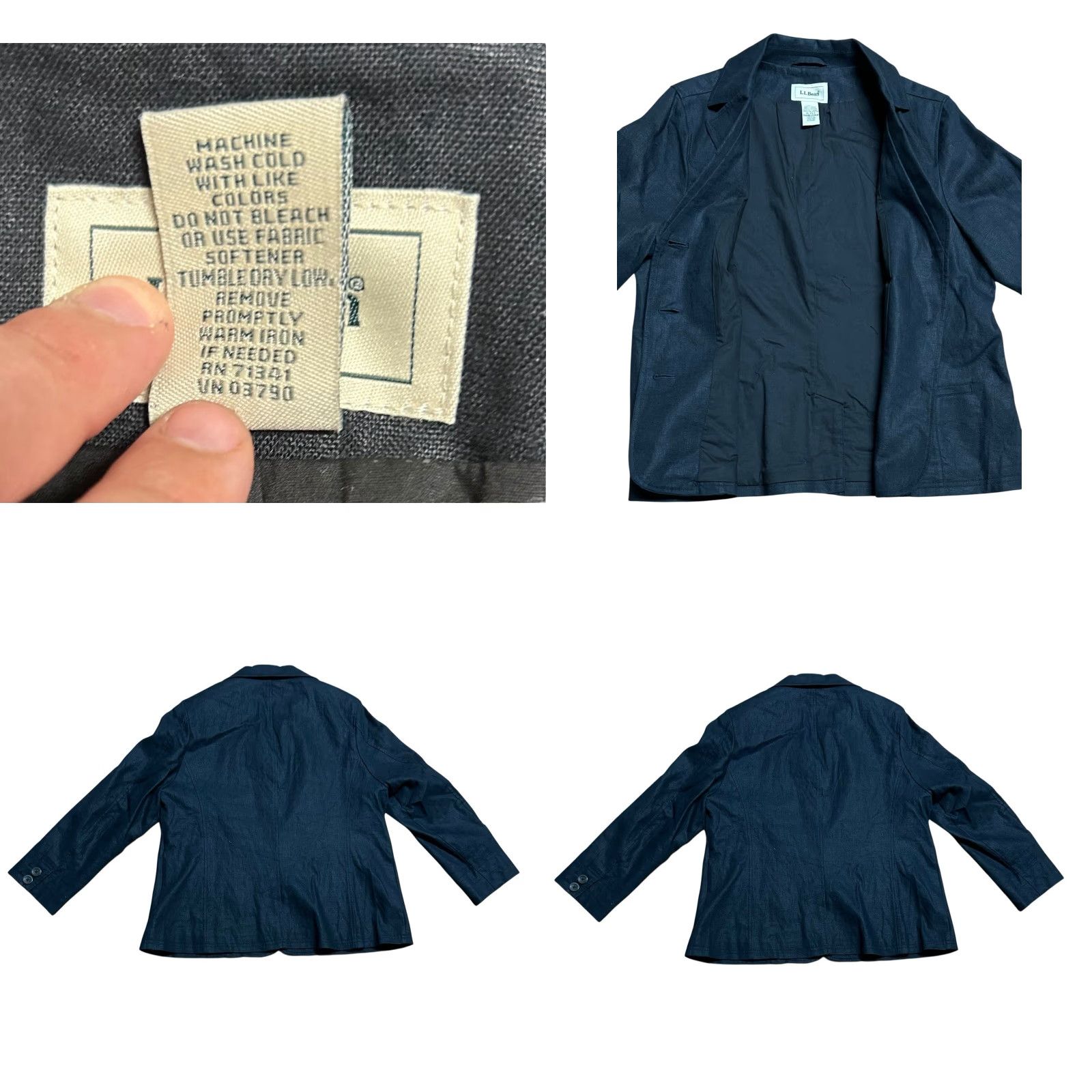 Vintage VINTAGE L.L. Bean Blazer Women’s Size 16P Black 3-Button Lined 100% Linen Y2K Women Mens? Size XXL / US 16-18 / IT 52-54 - 8 Thumbnail