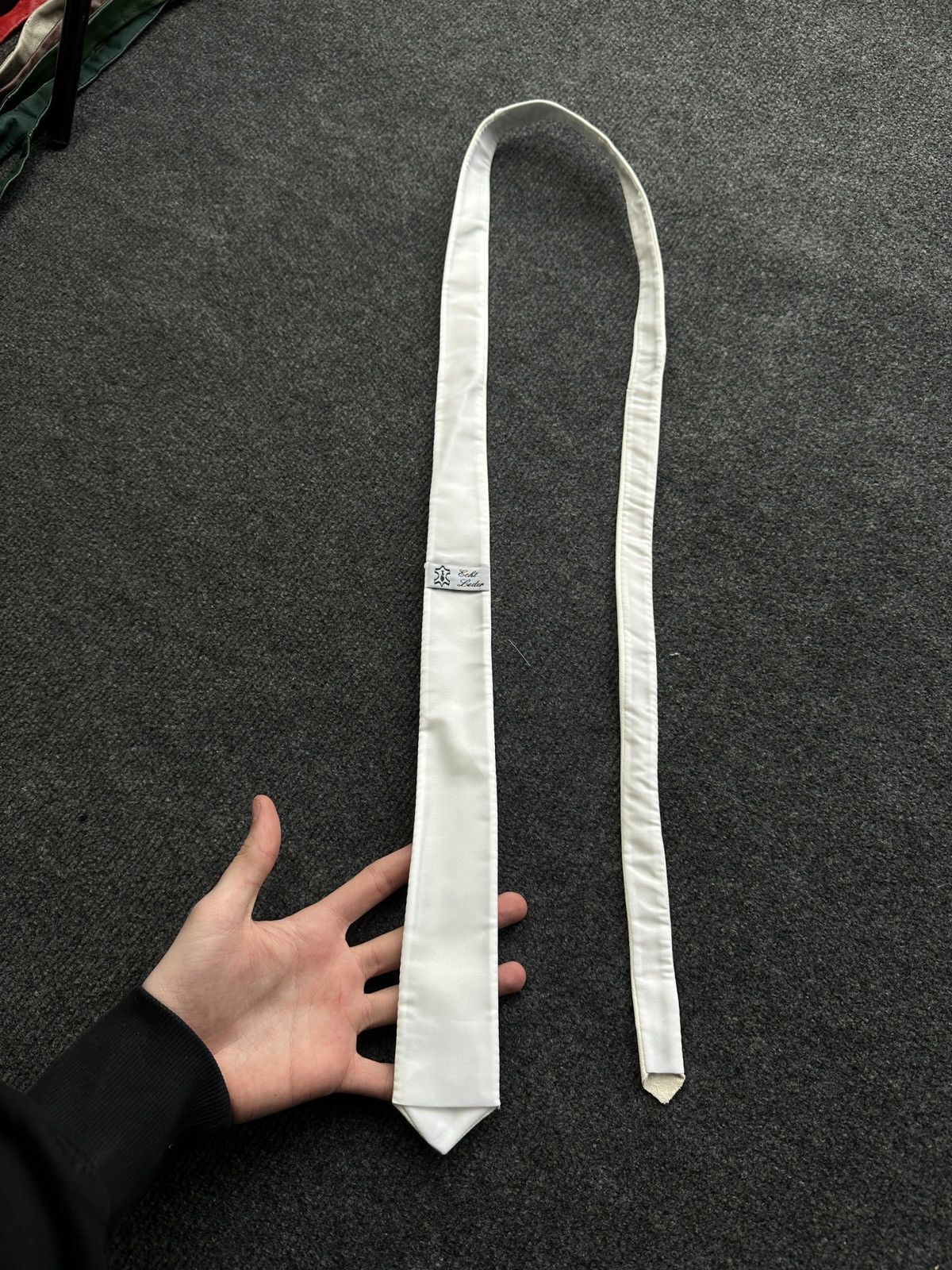 Other 🚨 LEATHER WHITE ITALY TIE LUXURY VNTG RARE OLD MONEY Size ONE SIZE - 5 Thumbnail