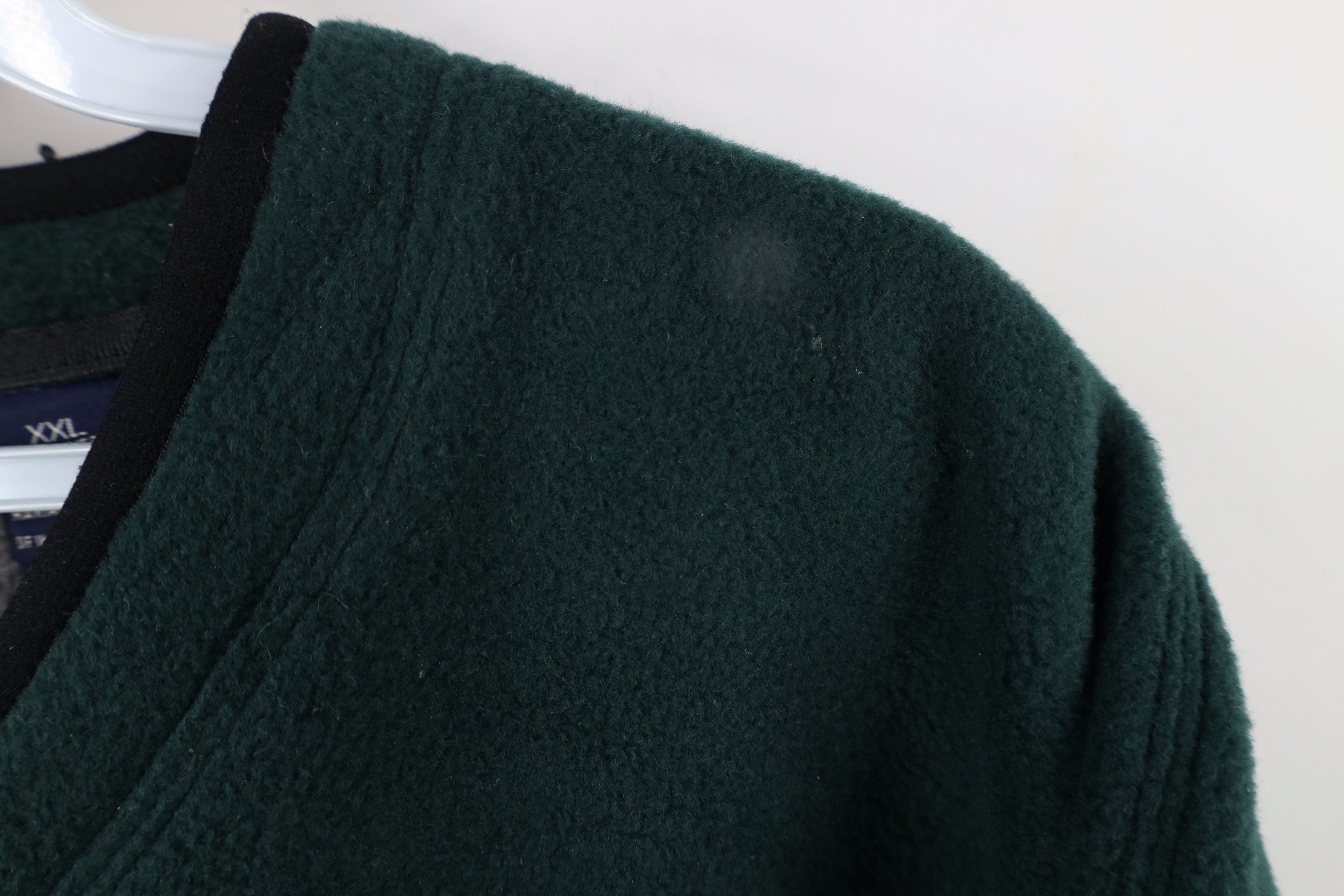 Gap × Vintage Vintage 90s Gap Blank Thick Fleece V-Neck Sweater Green Size US XXL / EU 58 / 5 - 6 Thumbnail