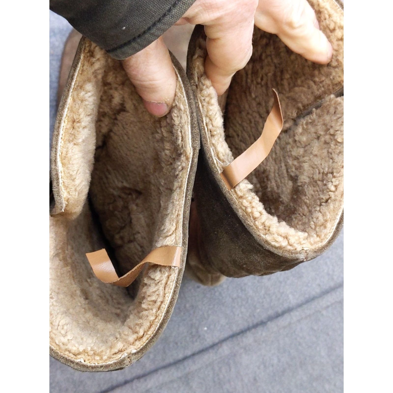 Vintage Womens Shearling Boots Brown Suede Mid-Calf Zip Buckle Studded Winter Size 10 41 Shoes Size US 10 / IT 40 - 7 Thumbnail
