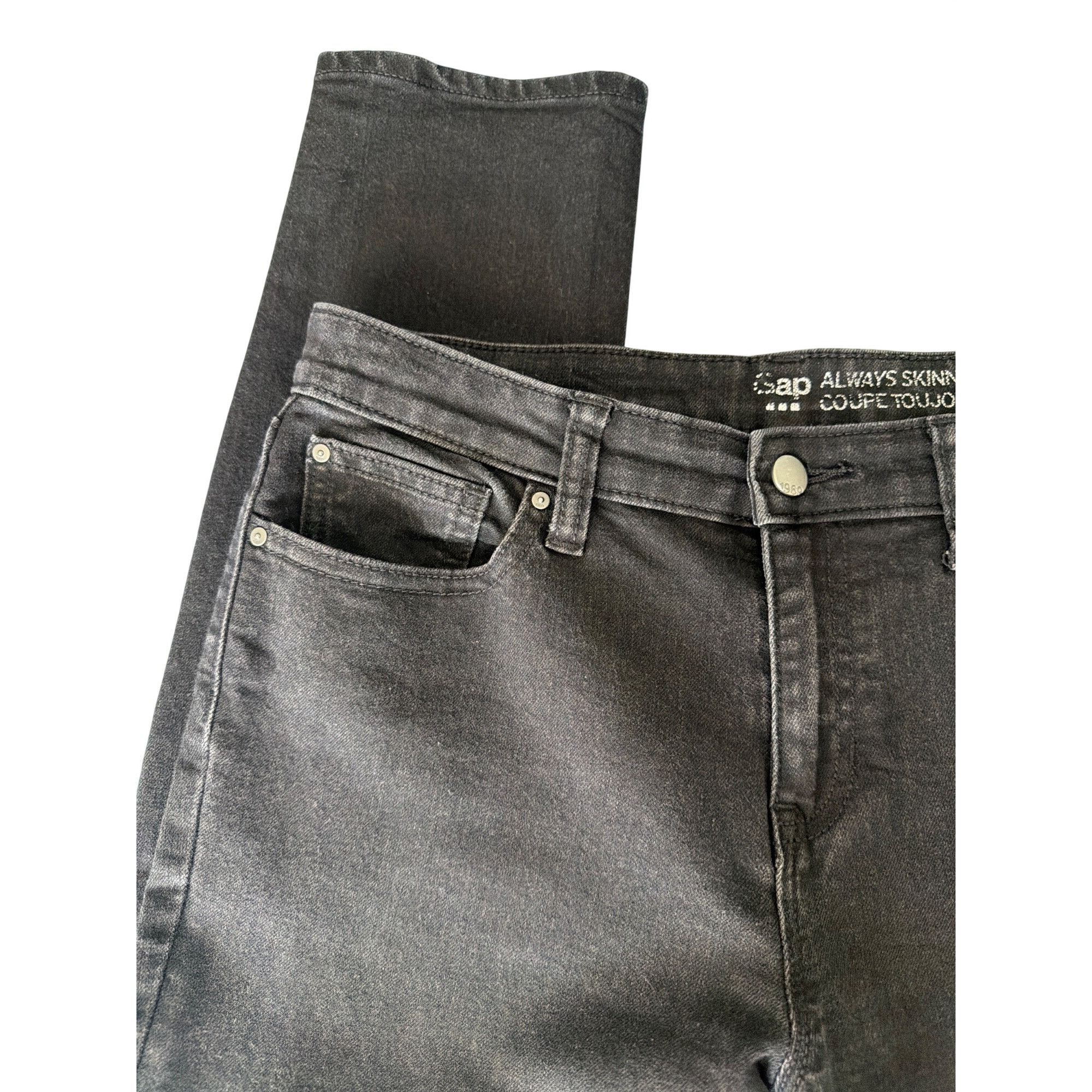 Gap Gap Always Skinny Black Denim Jeans Comfort 5 Pocket Design Size 30" / US 8 / IT 44 - 2 Thumbnail