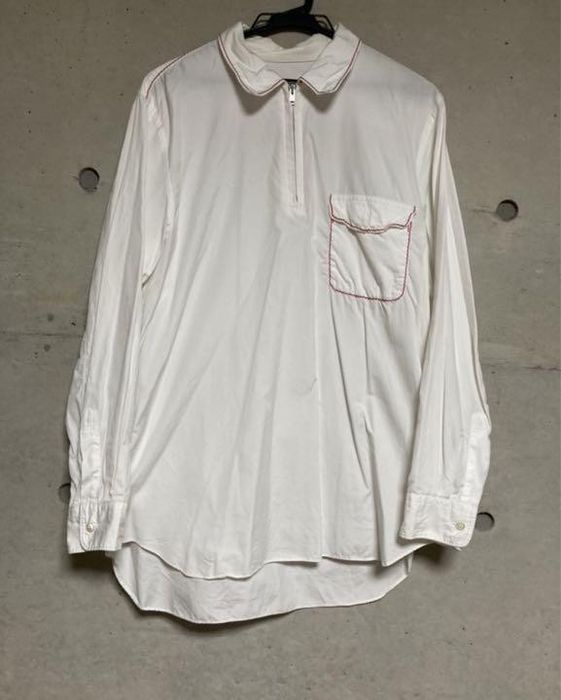 Comme des Garcons AD1999 Contrast Stitch Half Zip Shirt | Grailed