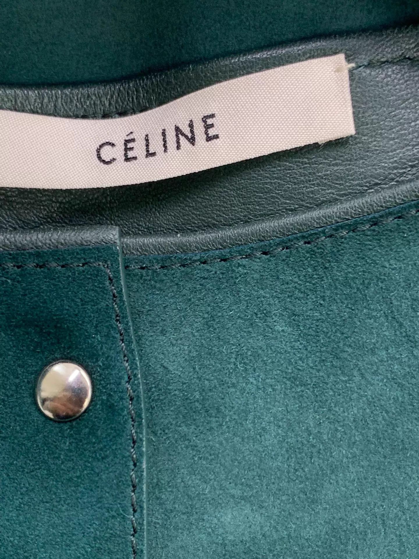 Celine Celine Green Suede Long Sleeve Dress Size 34 New Size XXS / US 00 / IT 34 - 5 Thumbnail