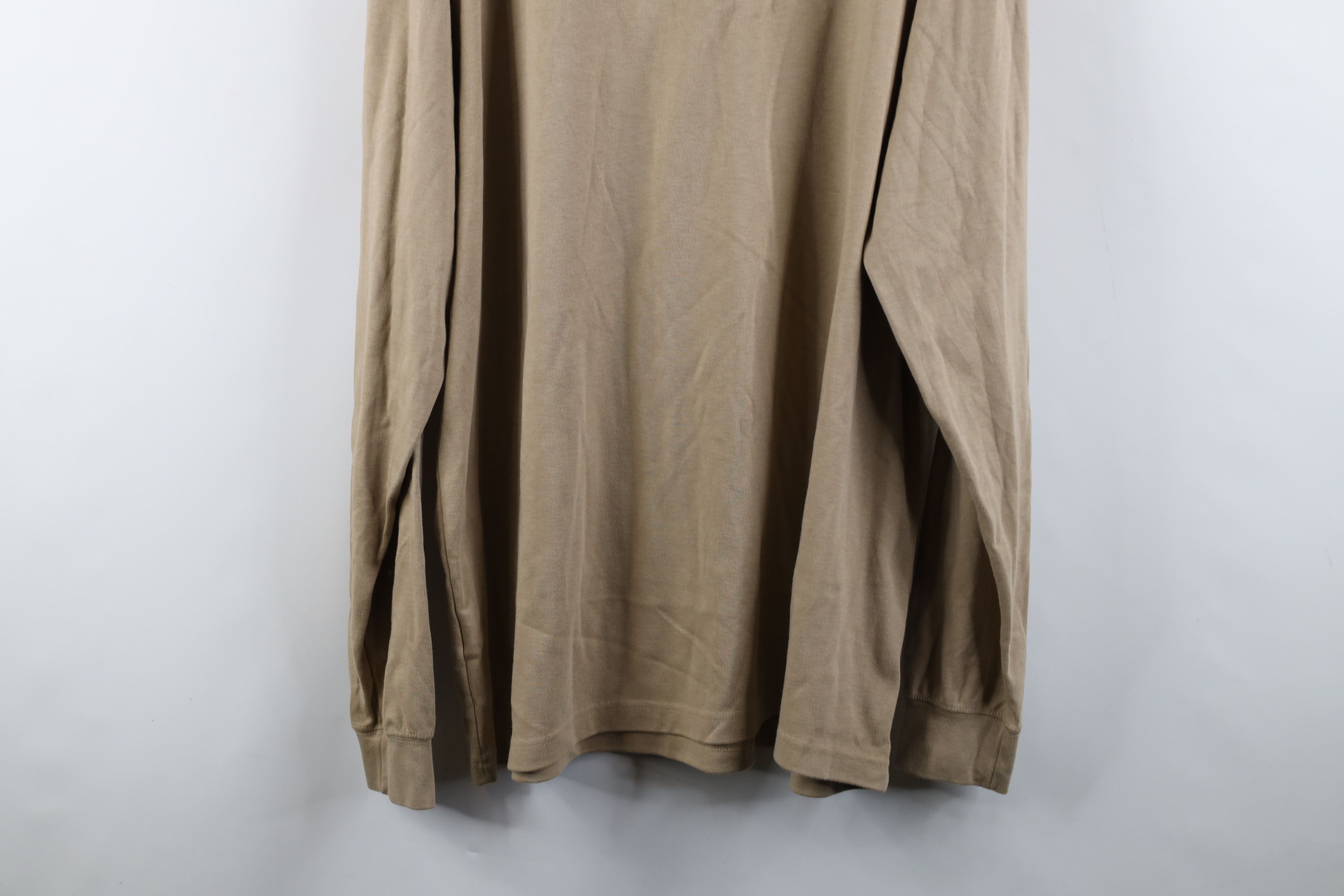 Lands' End × Vintage Vintage 90s Lands End Long Sleeve Mock Neck T-Shirt Beige Size US XL / EU 56 / 4 - 10 Thumbnail