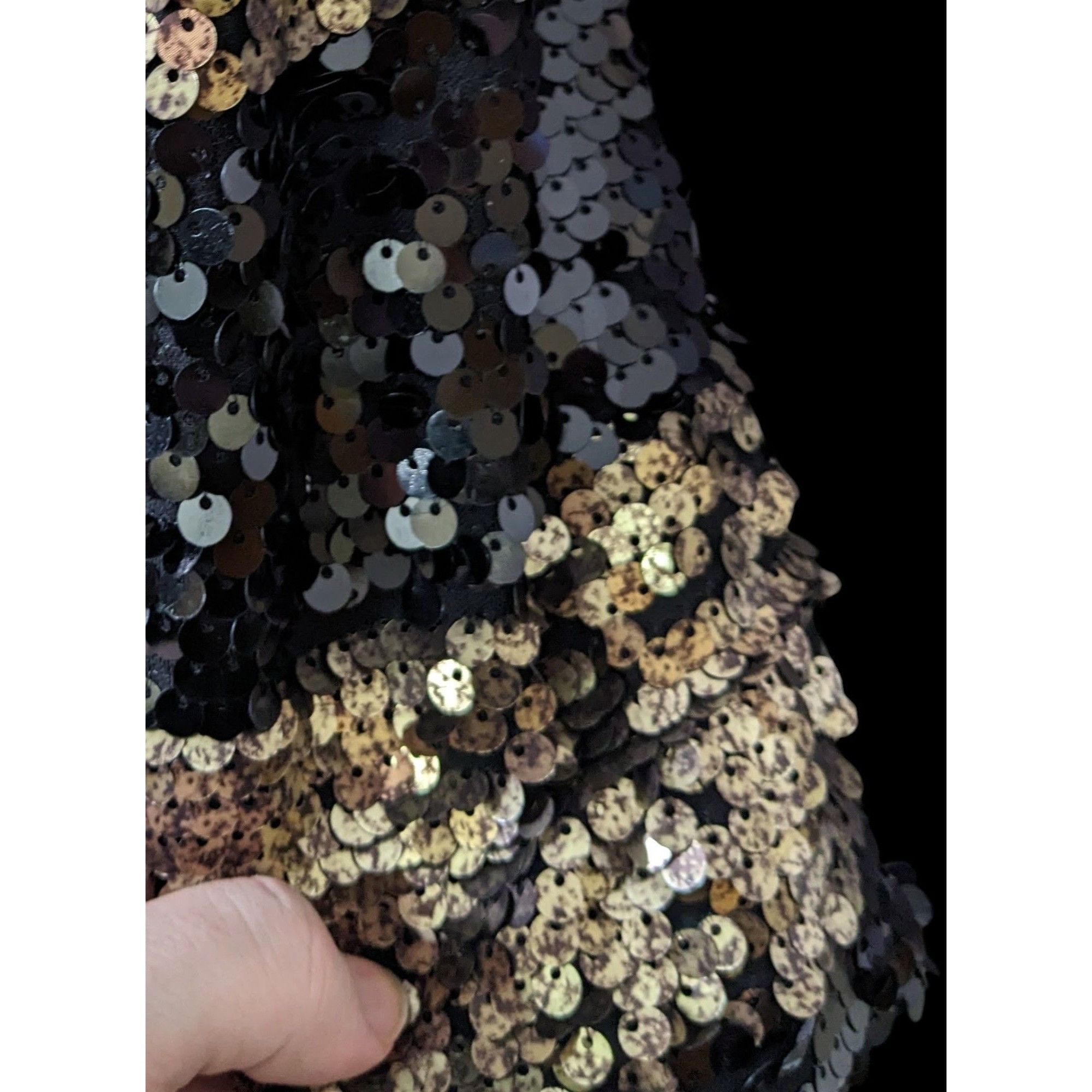 Bcbgmaxazria Black And Gold Sequin Cocktail Dress by BCBGMaxazria Size S / US 4 / IT 40 - 5 Thumbnail