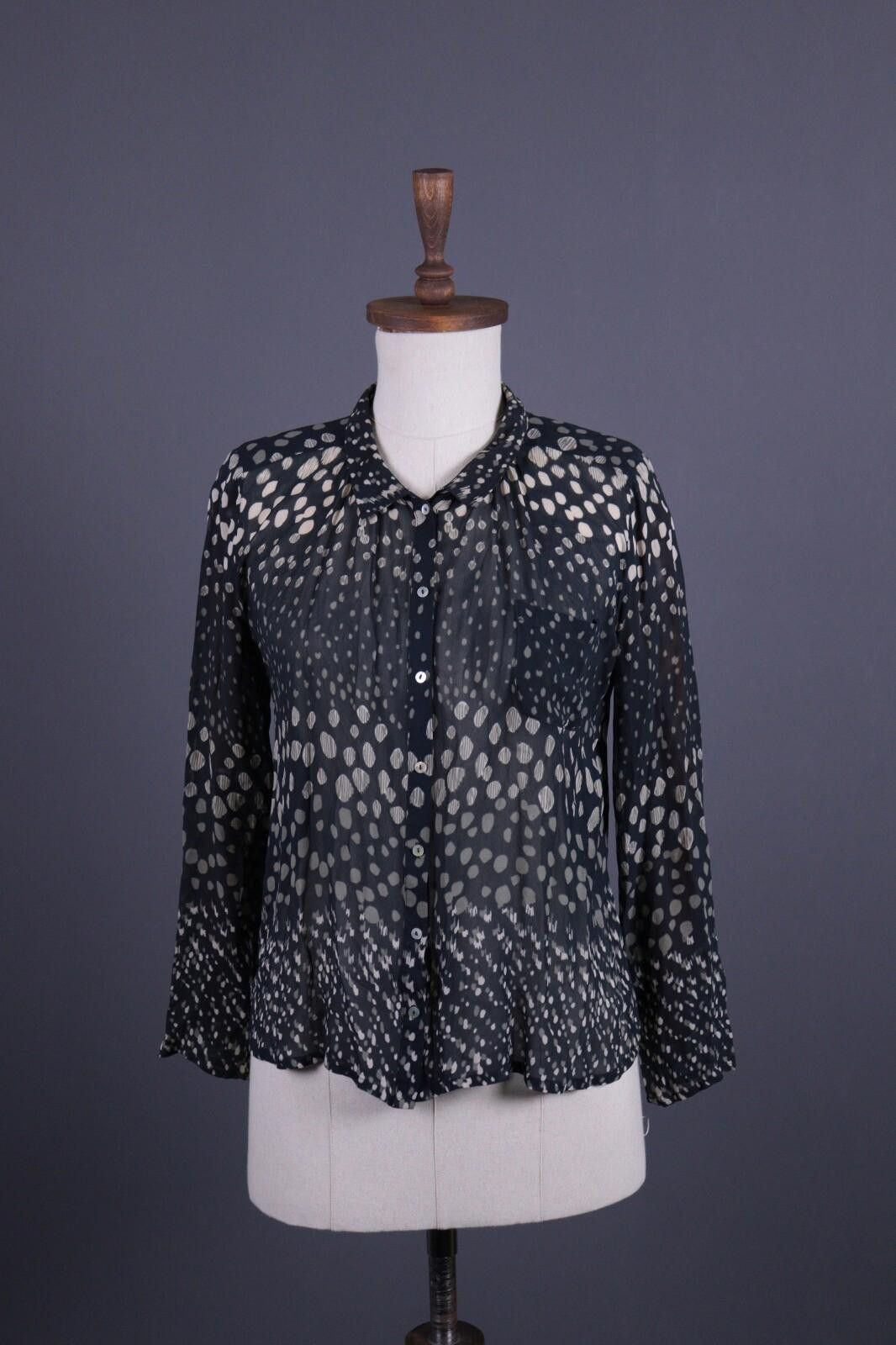 Wilkes Bashford BA&SH Black Leopard Printed Long Sleeve Blouse Shirt Size 0 Size XS / US 0-2 / IT 36-38 - 1 Thumbnail