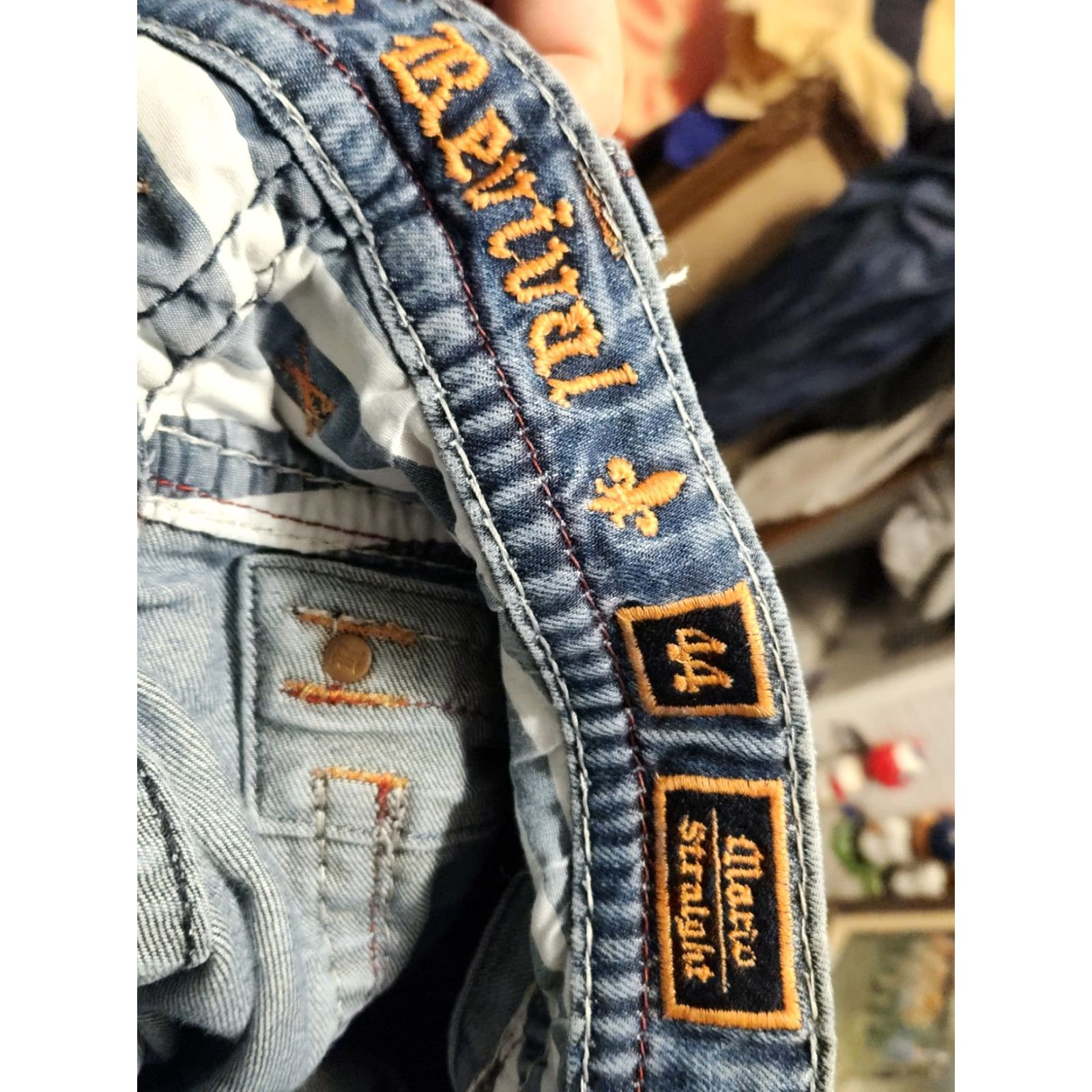 Vintage Rock Revival Jeans Rock Revival Denim 44 Men's Jeans 5-Pocket Distressed Embroidered Blue Size US 44 / EU 60 - 3 Thumbnail