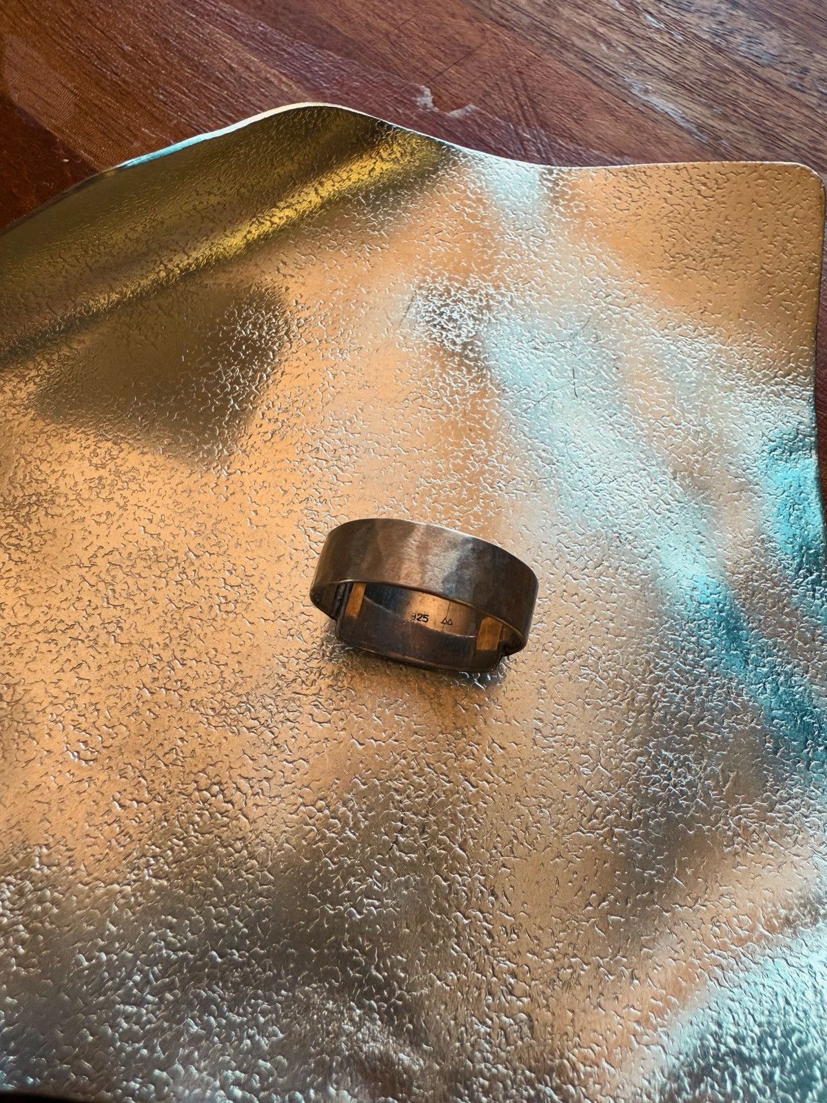 Other Handcrafted Sterling Silver Hammered Band – Unisex Size ONE SIZE - 1 Thumbnail