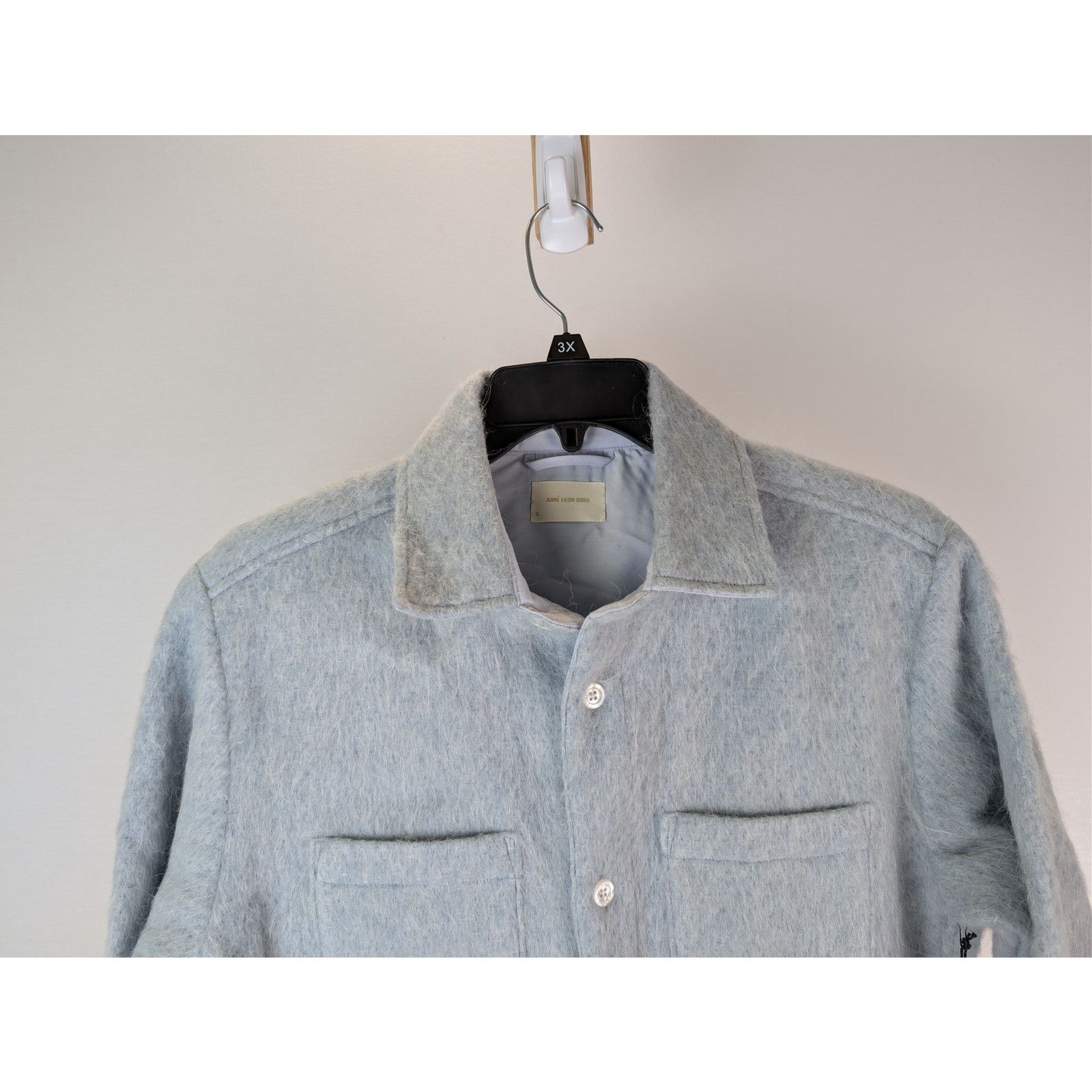 Aime Leon Dore o1rshd1 Long Sleeve Mohair Button up Shirt in Skywriting Size US S / EU 44-46 / 1 - 3 Thumbnail
