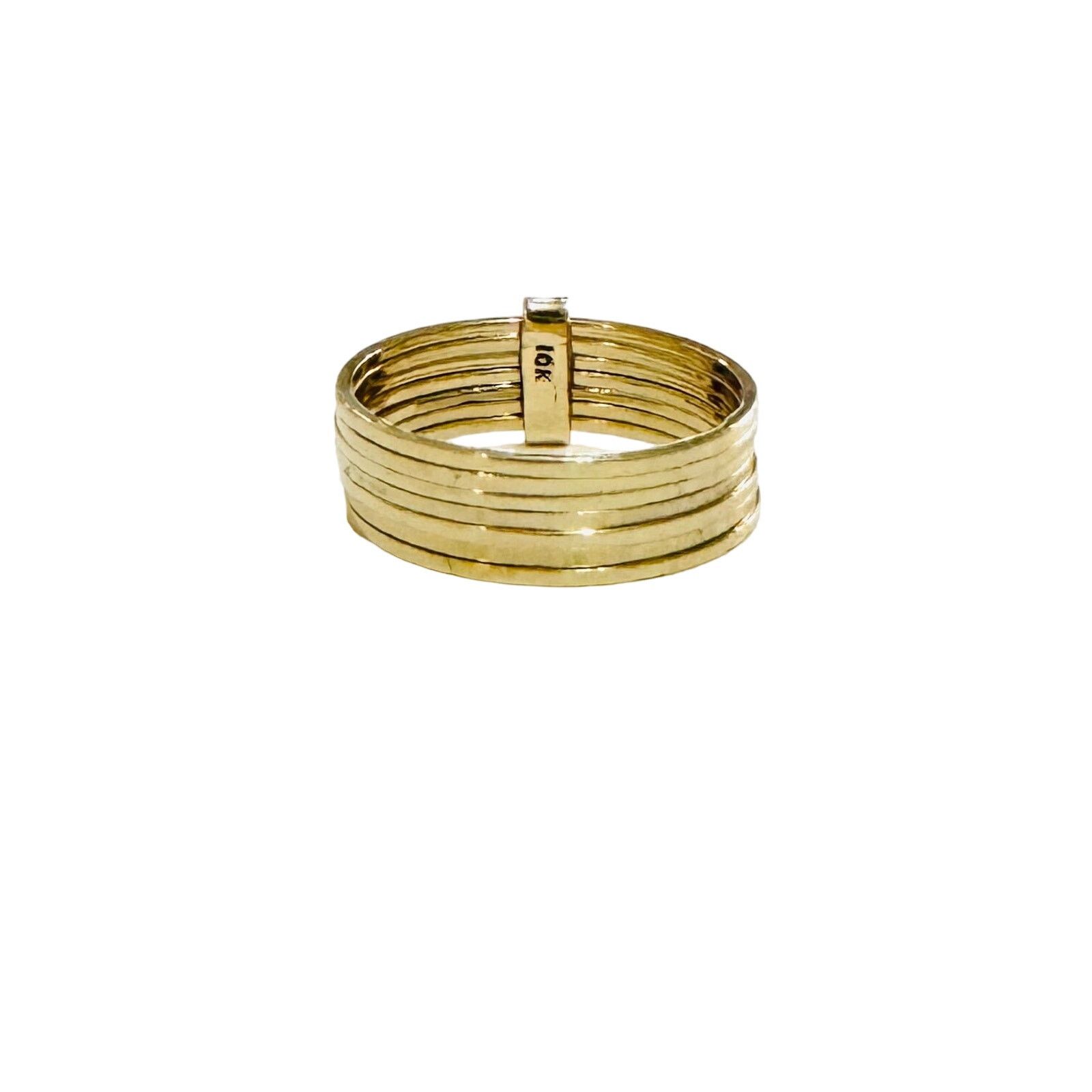 Other 3g Vintage Solid 10k Yellow Gold Statement Ring Stack Size 7 Size ONE SIZE - 5 Thumbnail