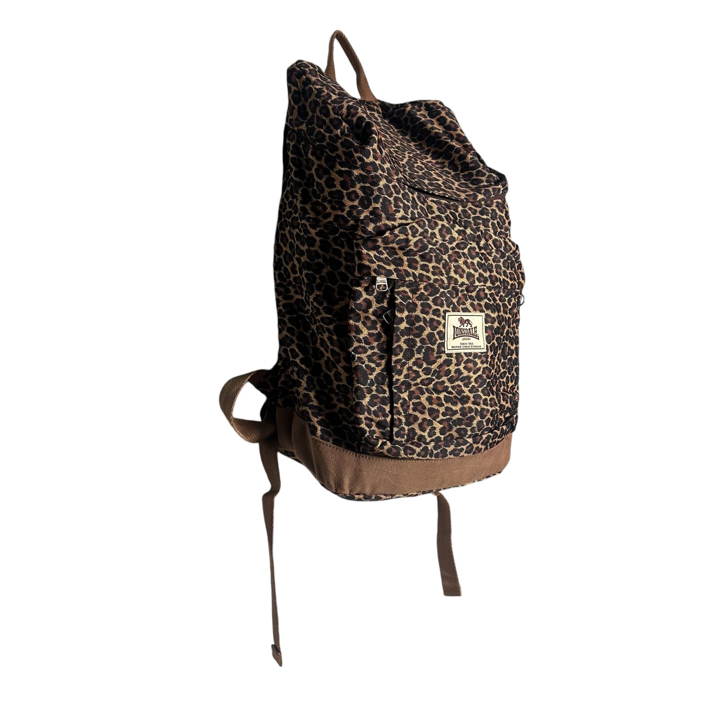 Lonsdale × Vintage 🔥RARE🔥Vintage Lonsdale London Leopard Backpack Bag Size ONE SIZE - 6 Thumbnail