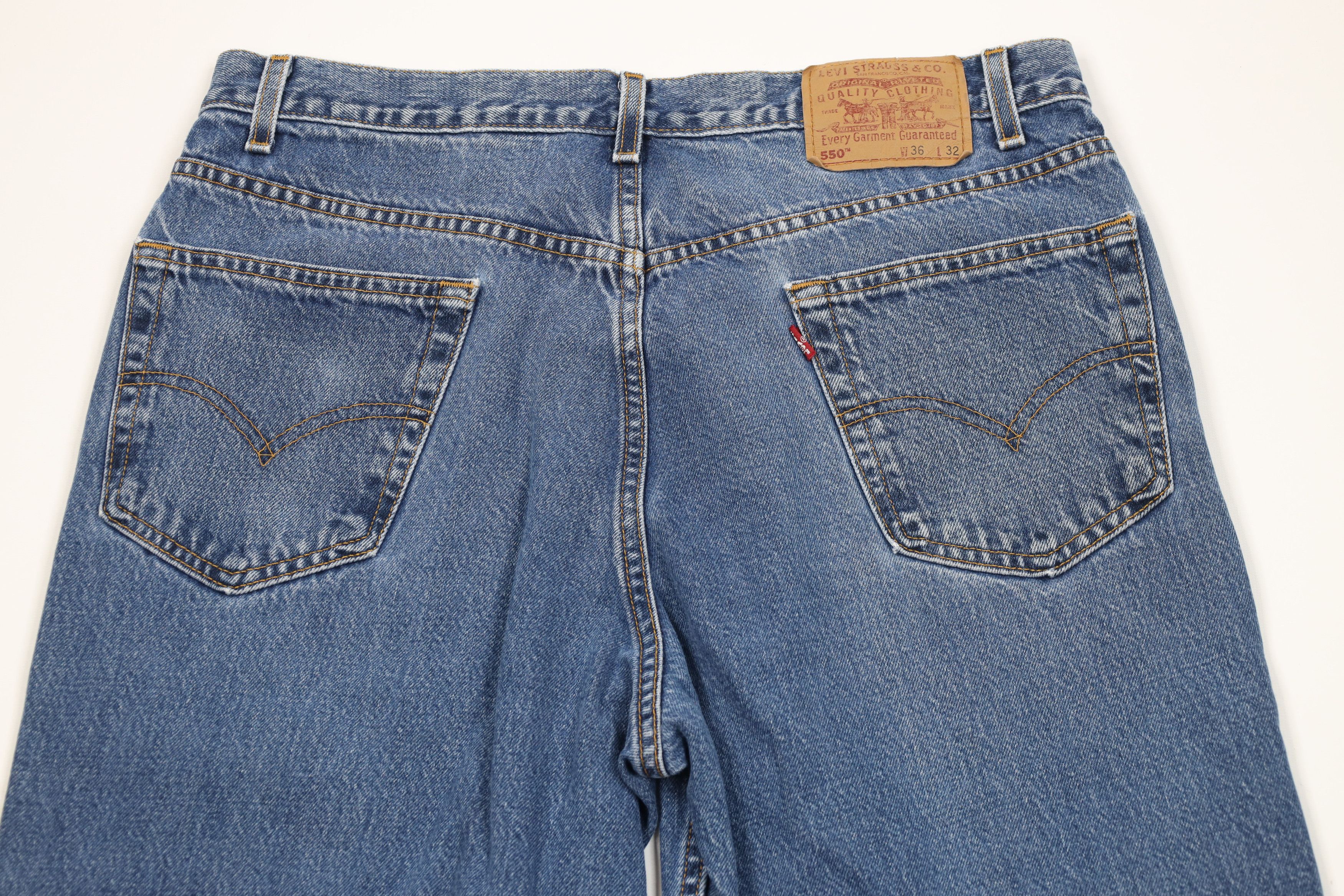 Levi's Vintage 90s Levis 550 Relaxed Fit Denim Jeans Blue Cotton Size US 36 / EU 52 - 11 Thumbnail