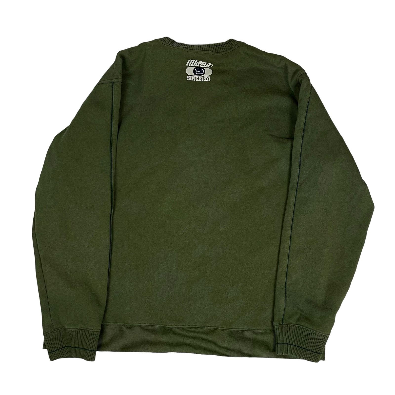 Nike × Vintage Nike Men Olive Green Spellout Fleece Pullover Sweatshirt XL Size US XL / EU 56 / 4 - 9 Thumbnail