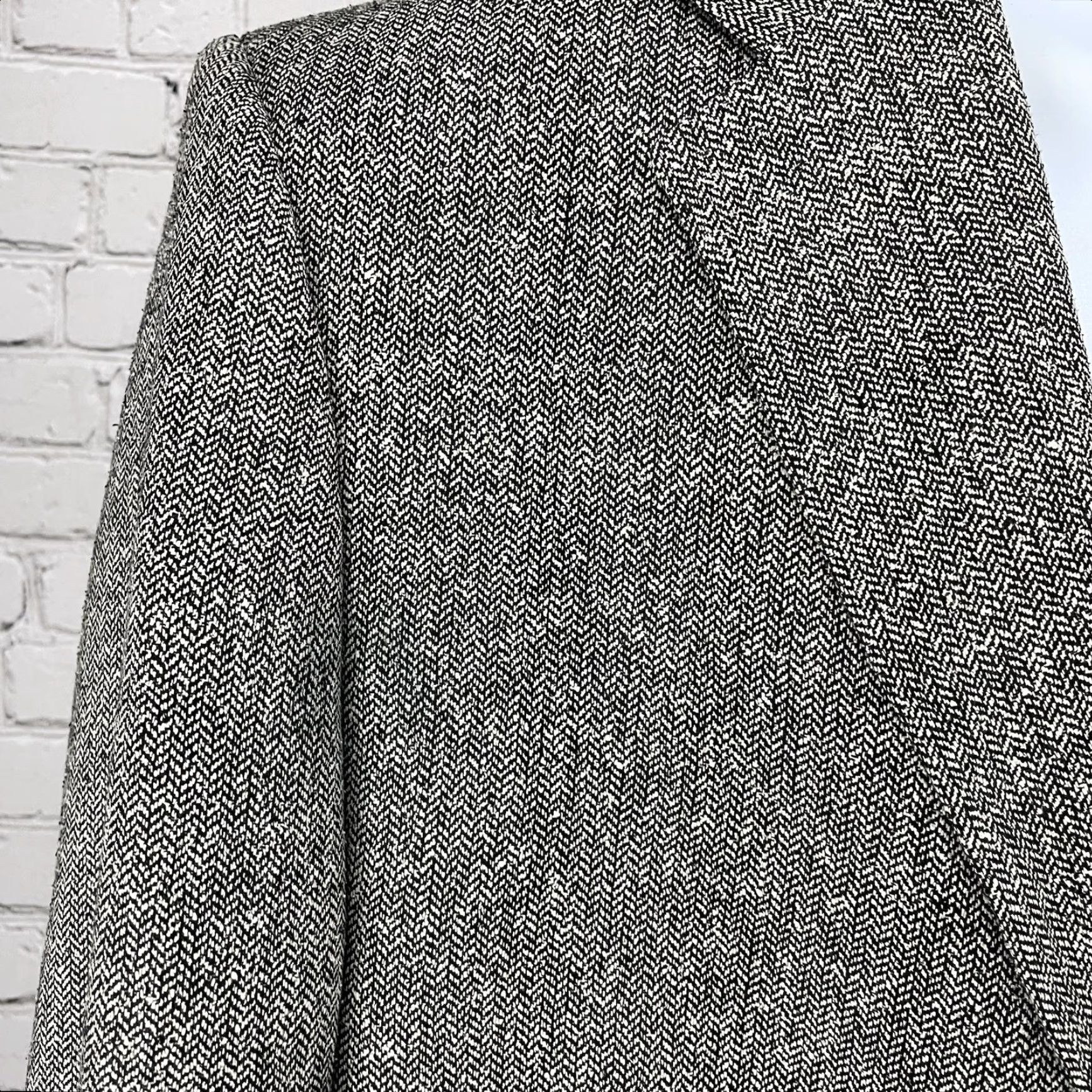 Vintage BERT PULITZER Blazer Sports Coat 2 Button Grey Silk Tweed Herringbone Regular 48 Men Size 48R - 5 Thumbnail