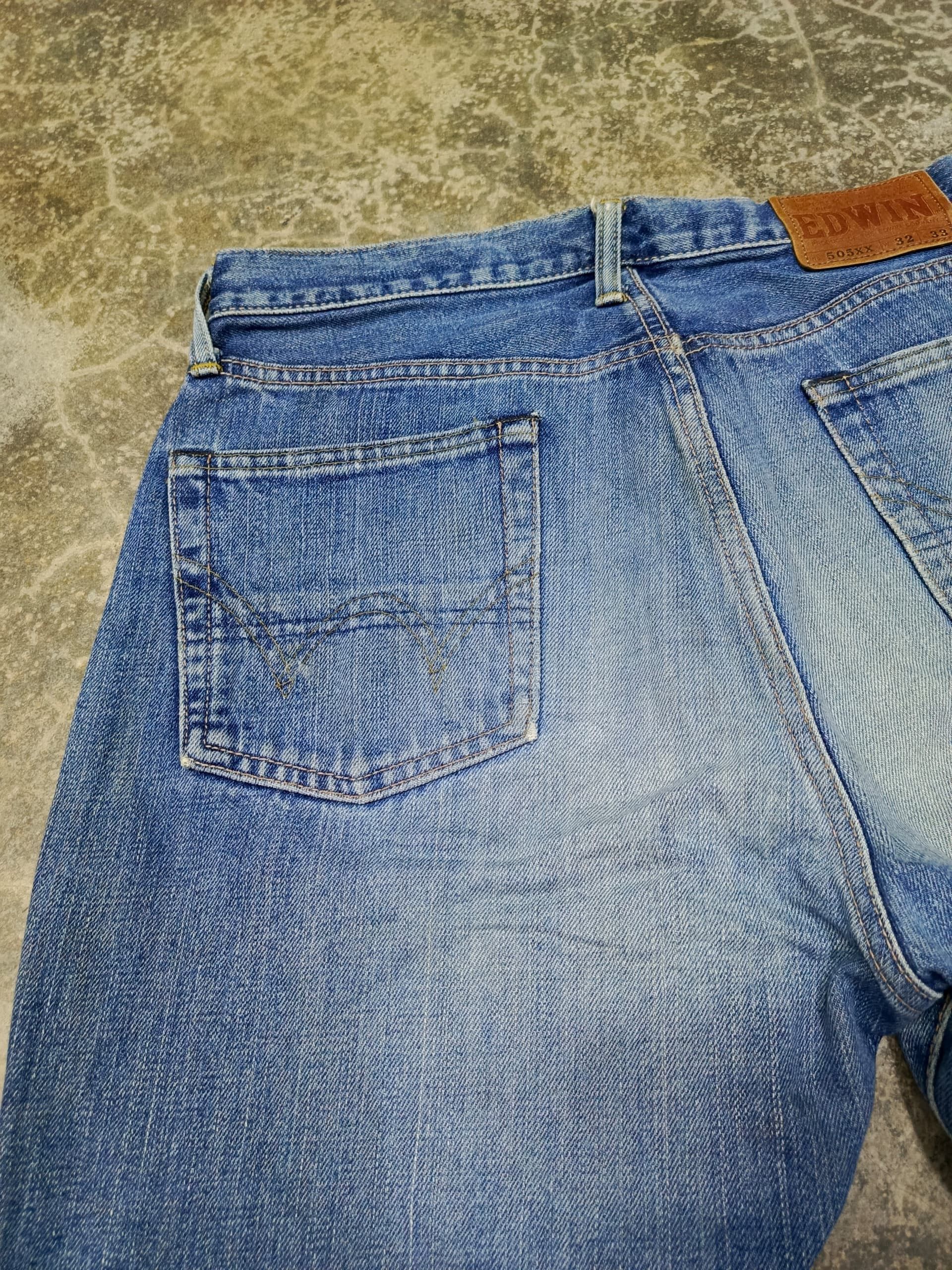 Tornado Mart Vintage edwin distressed 505XX selvedge jeans Size US 32 / EU 48 - 10 Thumbnail