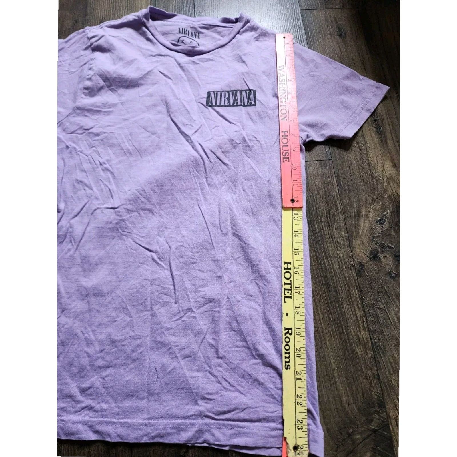 Doublet Nirvana Graphic T Shirt Double Sided Juniors Medium Purple Short Sleeve Cotton Retro Music Tee Womens Size M / US 6-8 / IT 42-44 - 3 Thumbnail