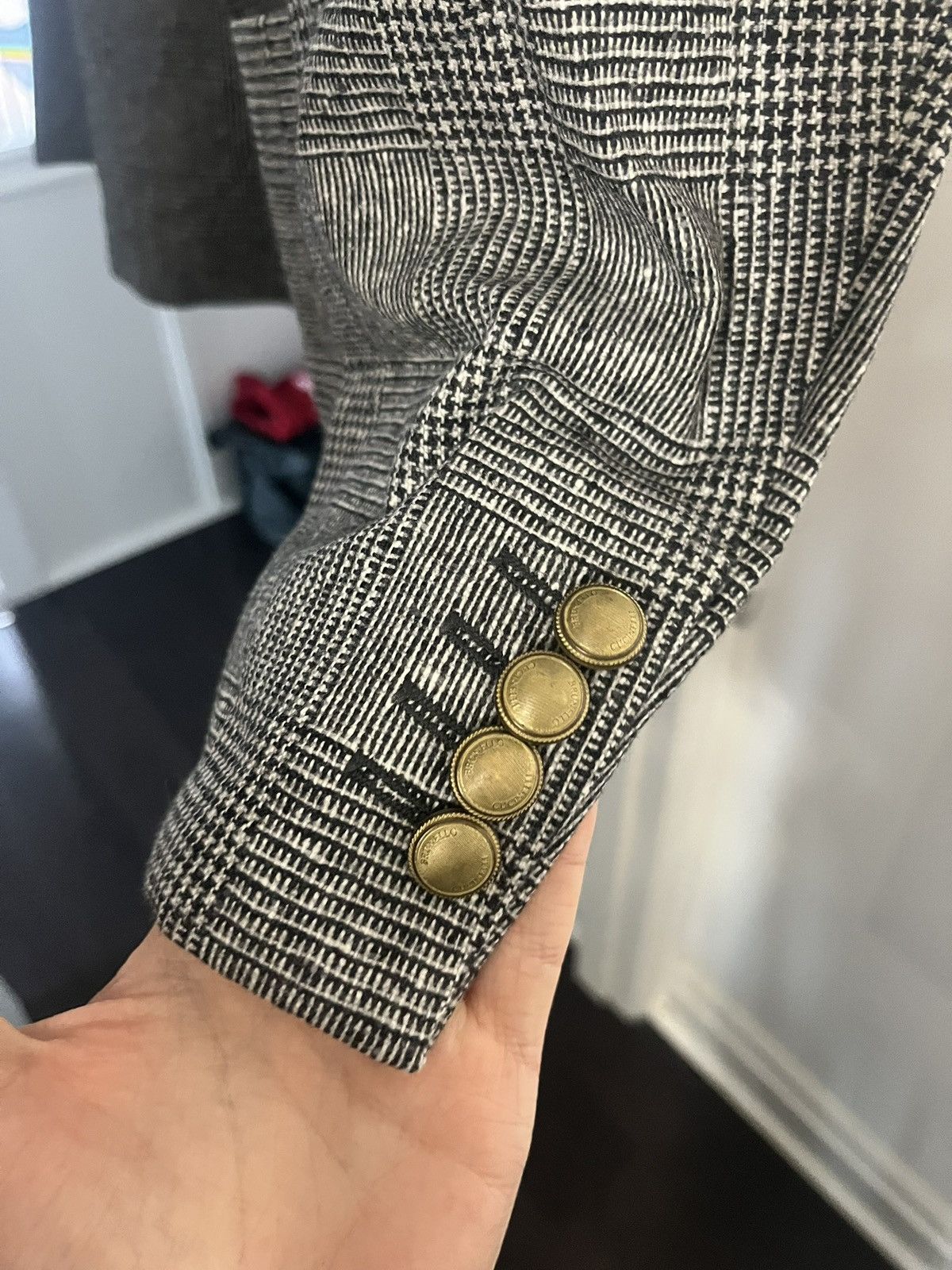 Brunello Cucinelli Brunello Cucinelli cupro grey check blazer uk 40 it 50 Size 40R - 2 Thumbnail