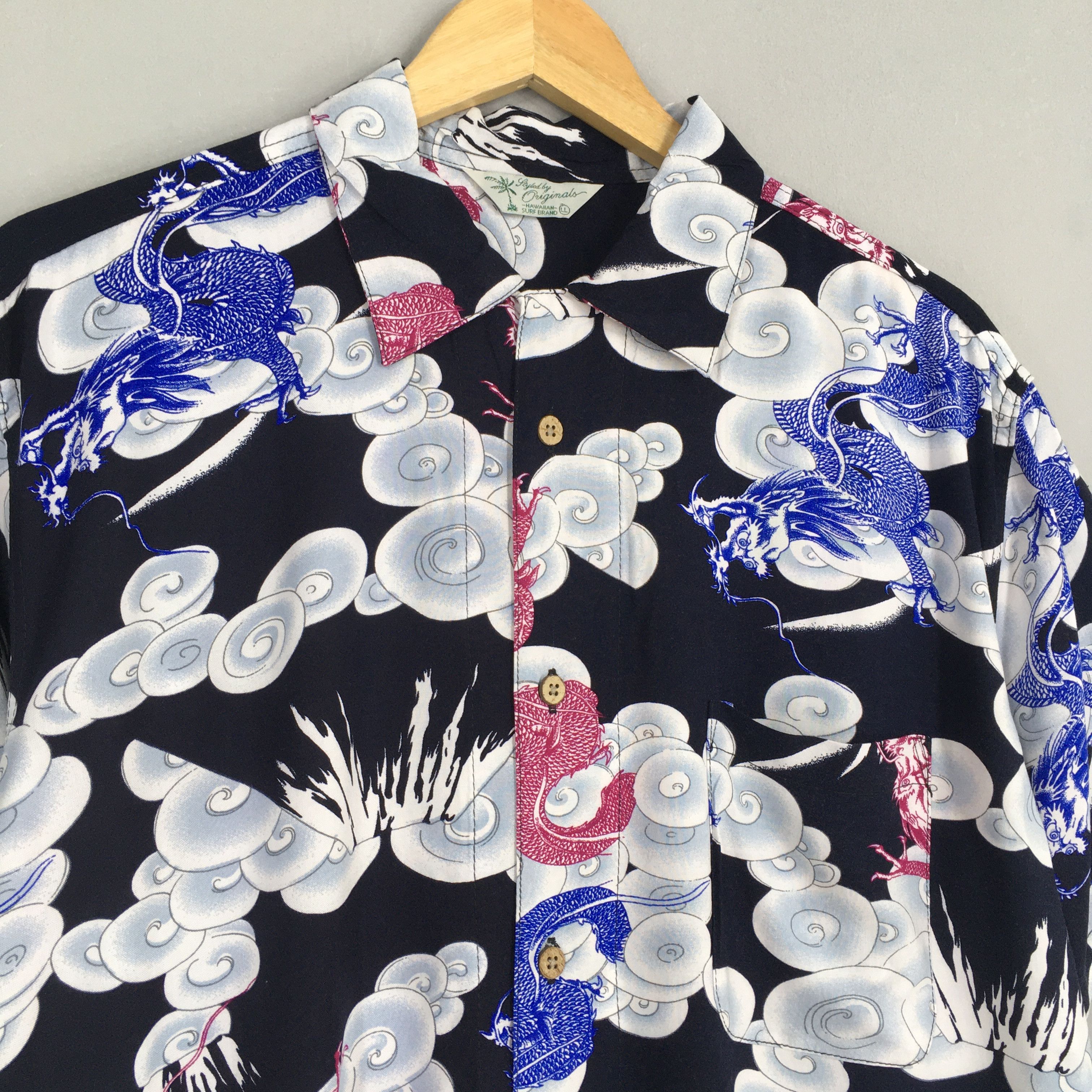Other Vintage 80s Rockabilly Hawaiian Japanese Dragon Shirt Large Size US L / EU 52-54 / 3 - 3 Thumbnail