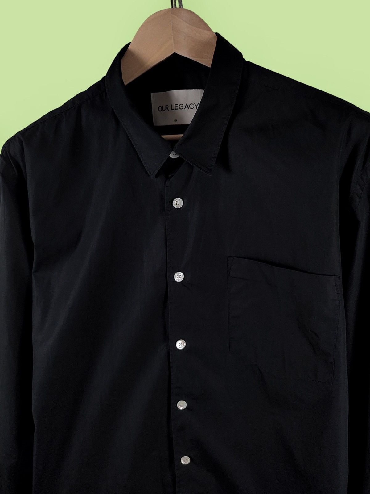 Our Legacy Our Legacy Black Oversized Pearl Long Sleeve Shirt Size US L / EU 52-54 / 3 - 6 Thumbnail