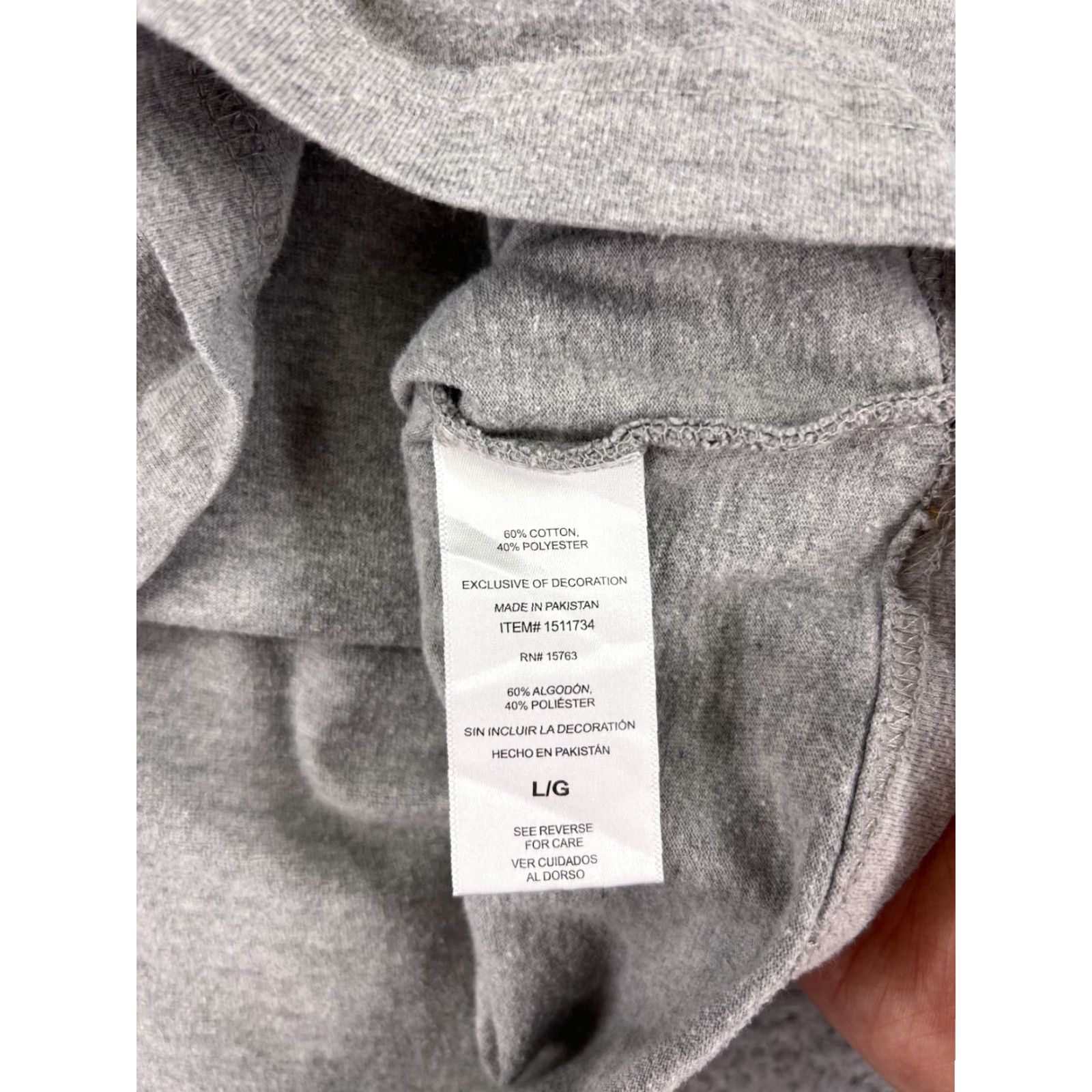 Champion Champion Shirt Mens Large Gray Crew Short Sleeve Cotton Jersey Logo Print Sports Retro Fit: Athletic Mens T-Shirt Size US L / EU 52-54 / 3 - 5 Thumbnail