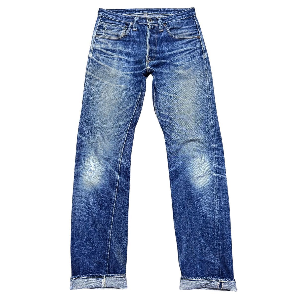Jelado 17oz Graph Zero Distressed Denim Selvedge Jeans Natural Fade Size US 30 / EU 46 - 2 Thumbnail