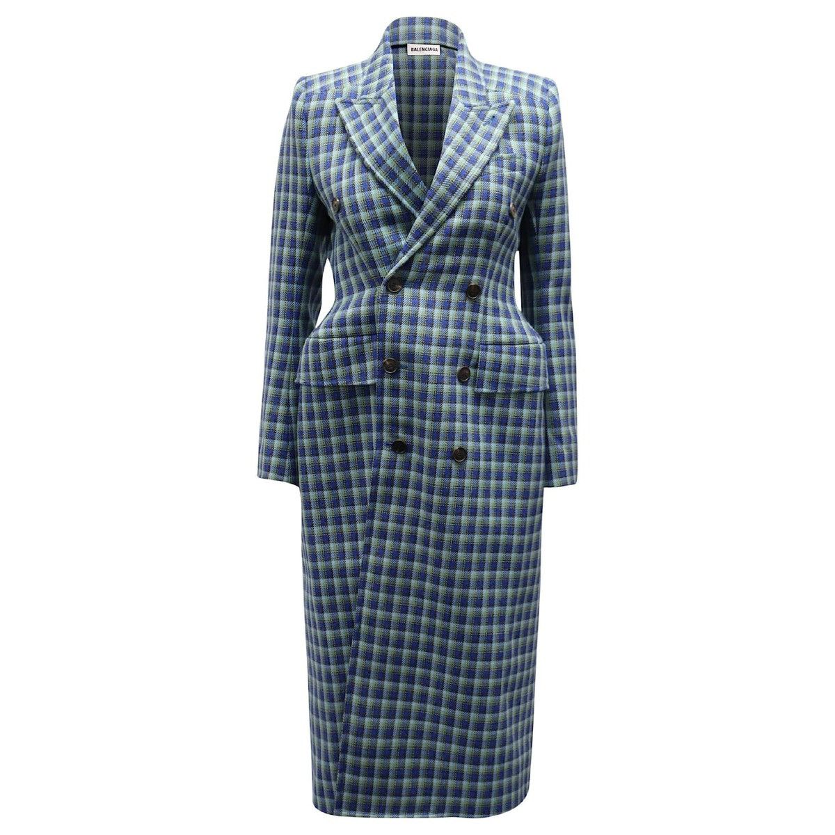 Balenciaga 🔥$3.4K VALUE🔥 Balenciaga Tweed Hourglass Wool Checked Coat Size XS / US 0-2 / IT 36-38 - 1 Thumbnail