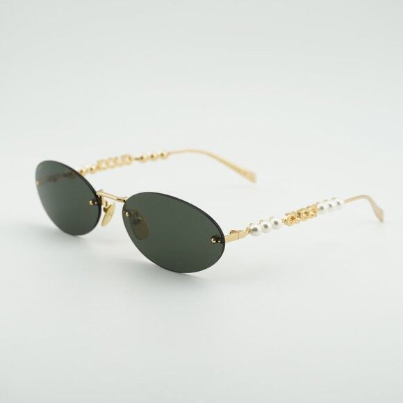 Gucci Gucci GG1922S 001 Sunglasses Gold with White Pearl Oval Size ONE SIZE - 1 Thumbnail