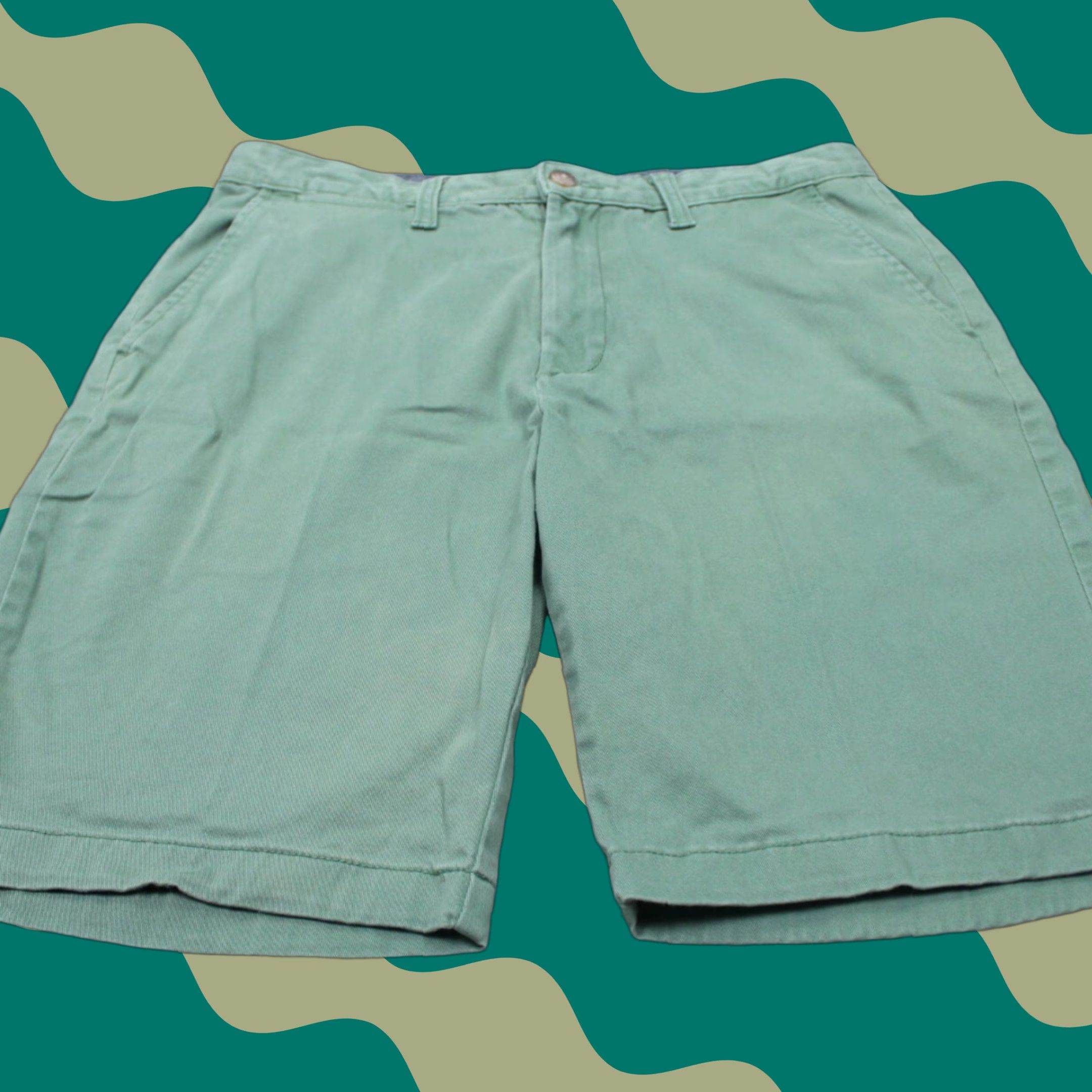 Nautica Nautica Shorts Mens 32 Green Classic Fit Flat Front 10" Inseam Canvas Cotton Chino Style Vintage No Size US 32 / EU 48 - 1 Thumbnail