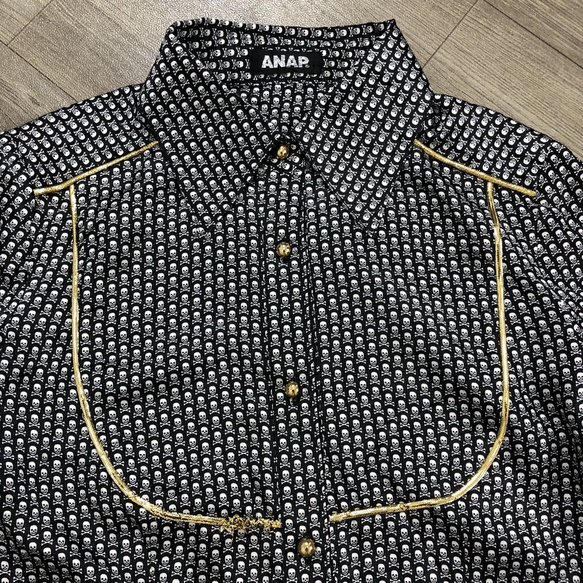 If Six Was Nine × Japanese Brand × Seditionaries 2000s Anap Skulls Full Print Lgb Gothic Goa Style Button Up Size US L / EU 52-54 / 3 - 3 Thumbnail