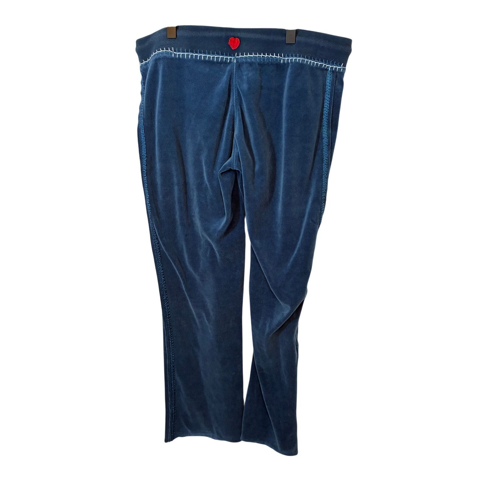 Other Twisted Heart Y2K Velour Drawstring Sweat Pants Blue M Size 25" / US 0 / IT 36 - 5 Thumbnail