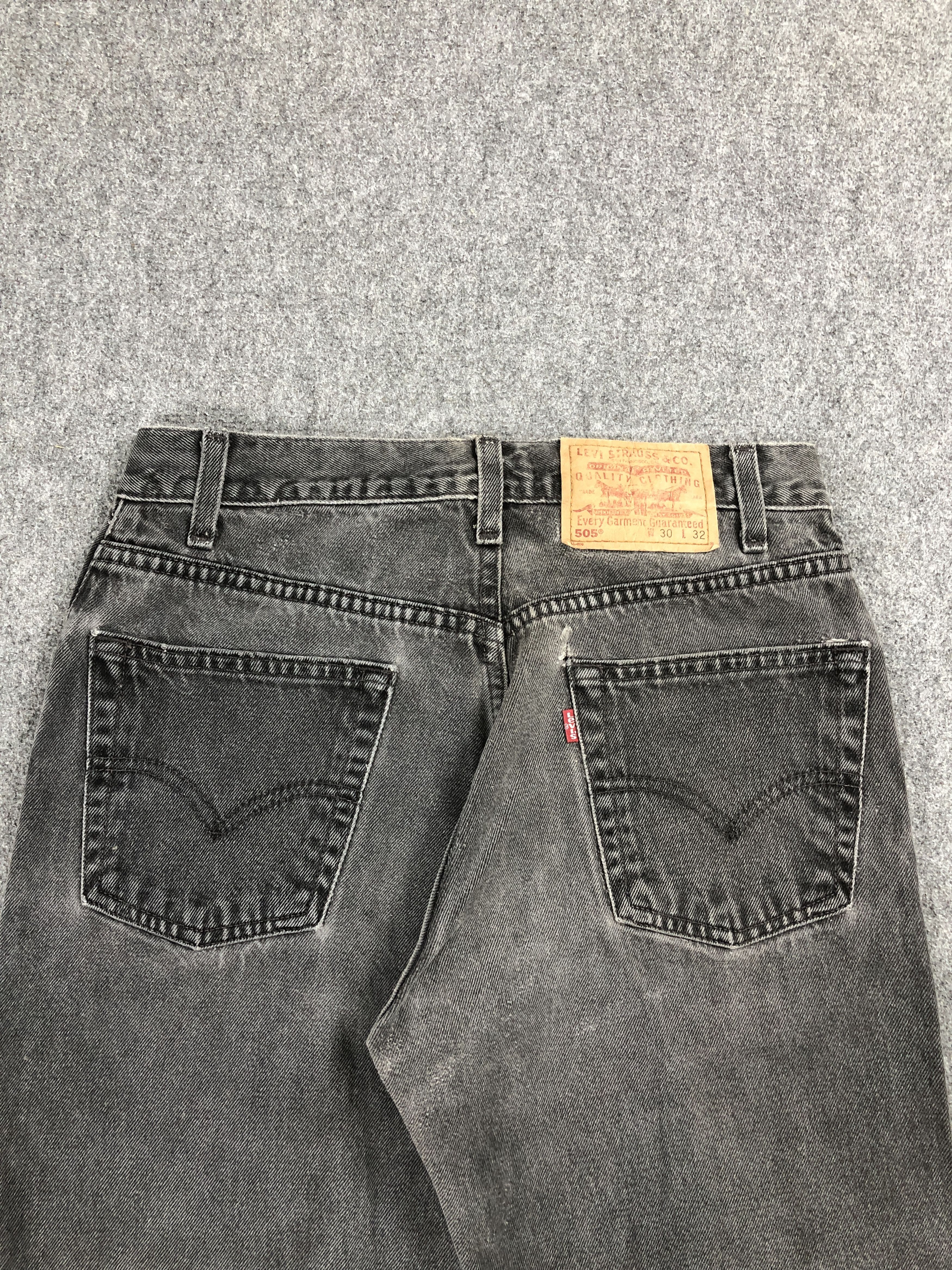 Levi's Vintage 90s Levis 505 Faded Black Jeans DP2264 Size US 38 / EU 54 - 4 Thumbnail