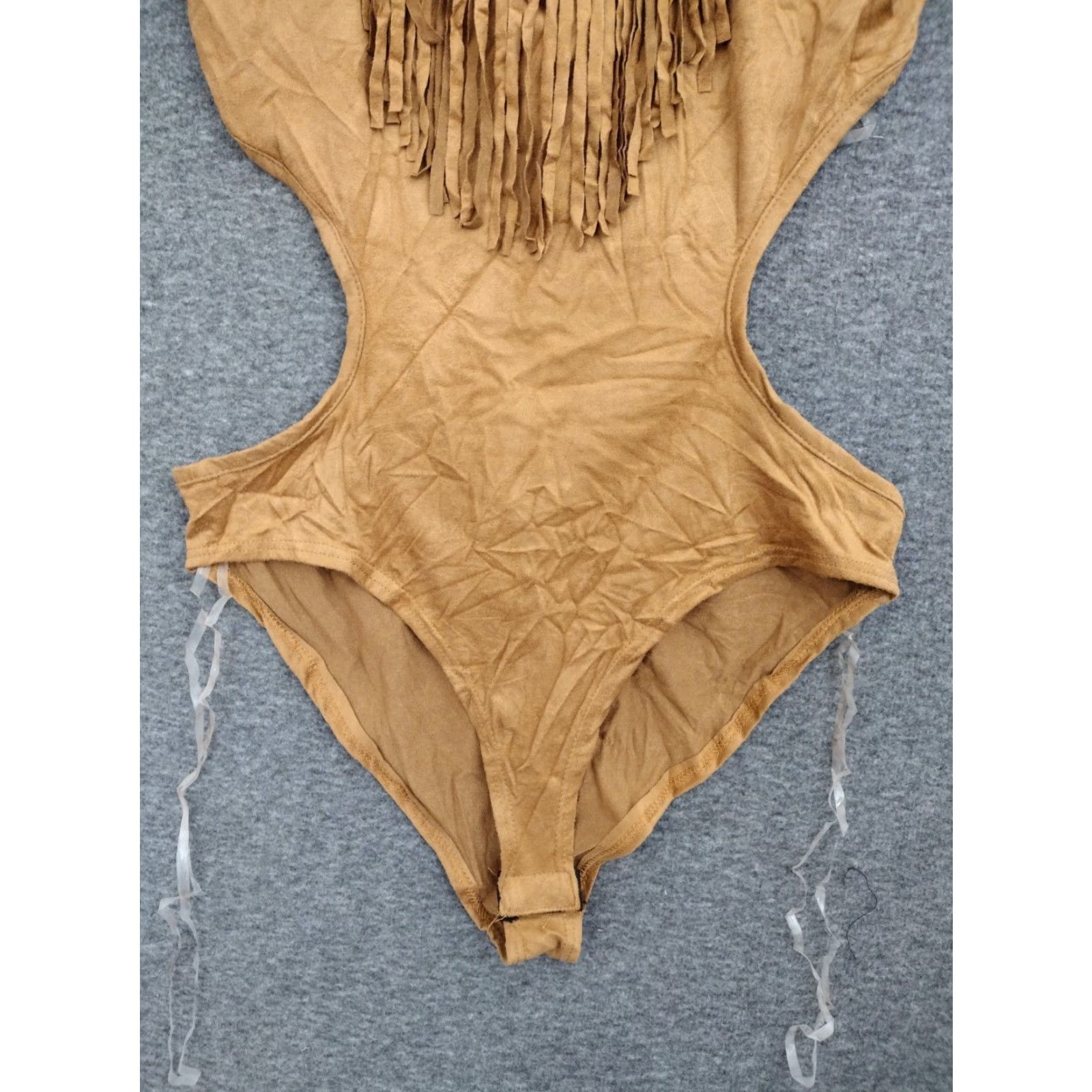 Vintage Codigo Fringe Bodysuit Womens Beige L Size L / US 10 / IT 46 - 6 Thumbnail