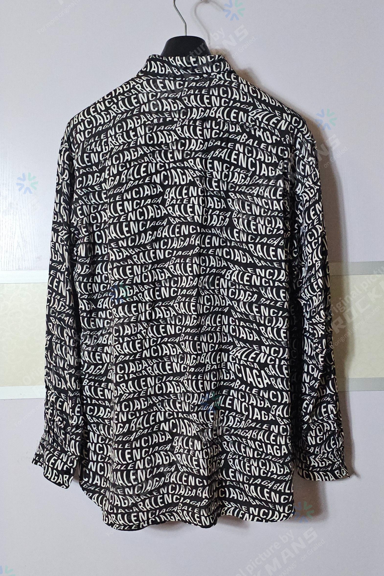 Balenciaga Balenciaga Unisex Oversize Full Printed Logo Shirt Size 38 Size US L / EU 52-54 / 3 - 3 Thumbnail
